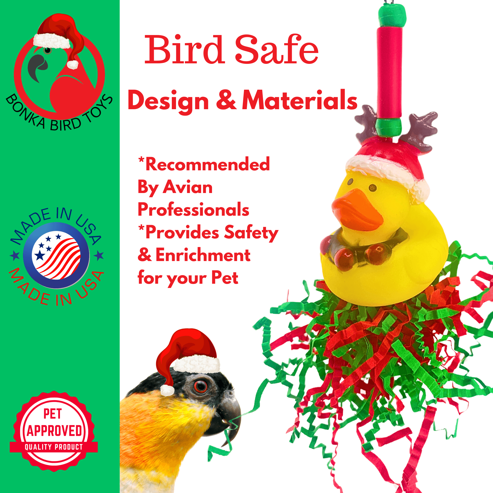 2729 Christmas Reindeer Duck - Bonka Bird Toys