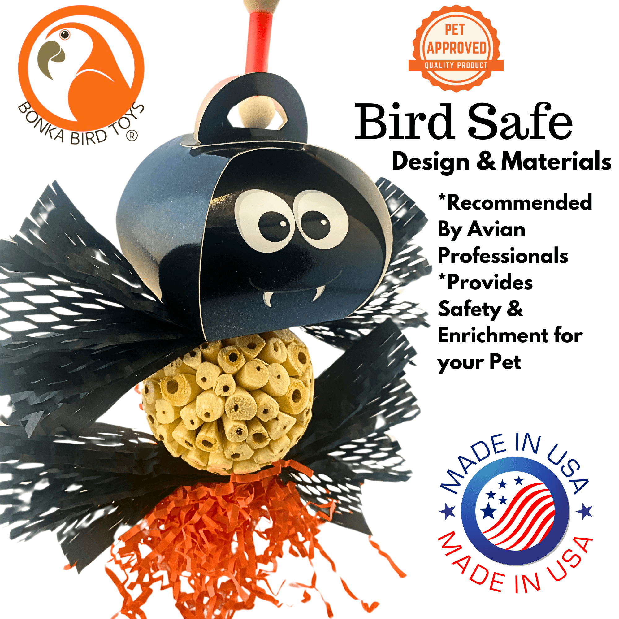 2716 Spooky Halloween Spider - Bonka Bird Toys