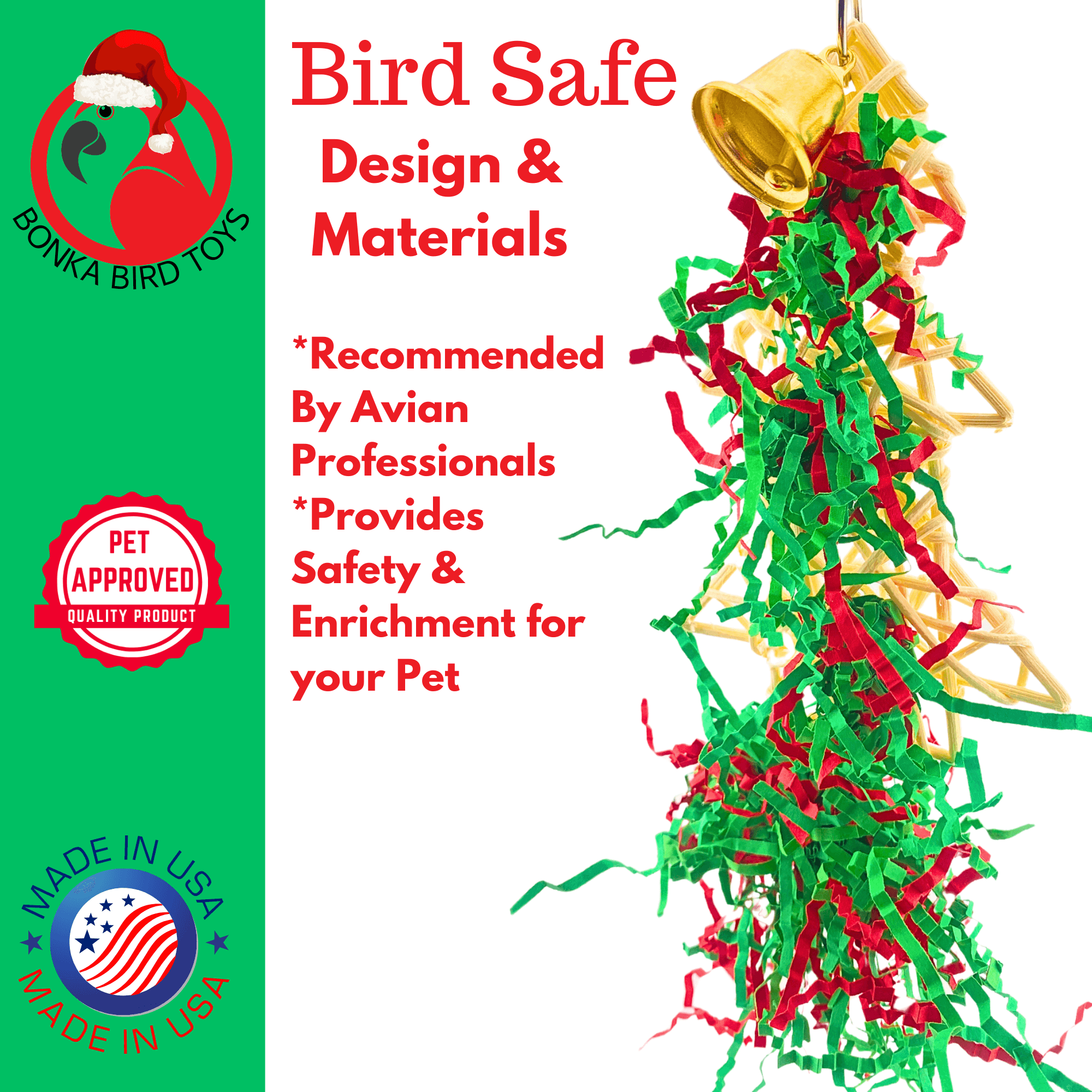 2736 Large Shred Christmas Tree - Bonka Bird Toys