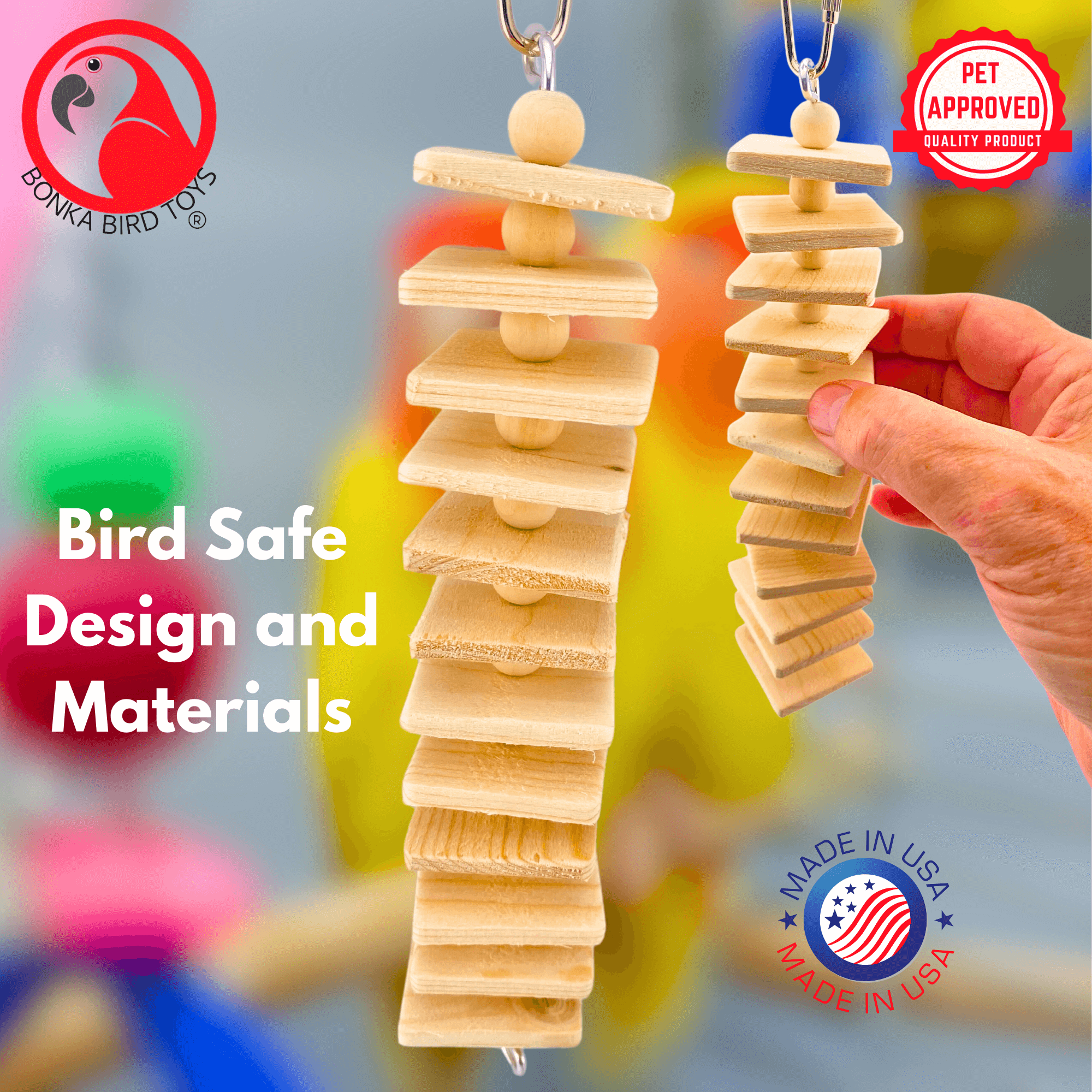 973 Natural Long Mini Step - Bonka Bird Toys