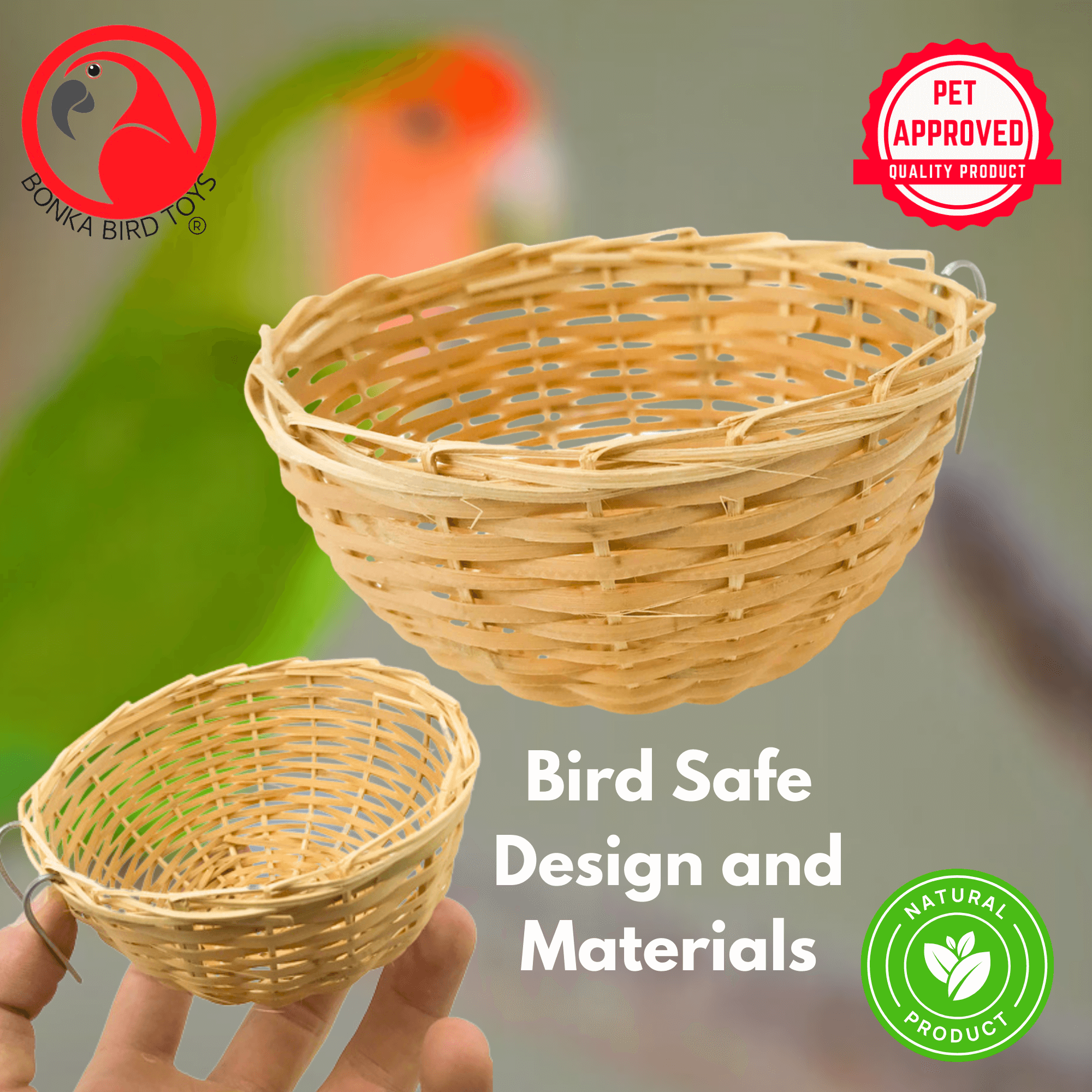 1687 Natural Bamboo Nest - Bonka Bird Toys