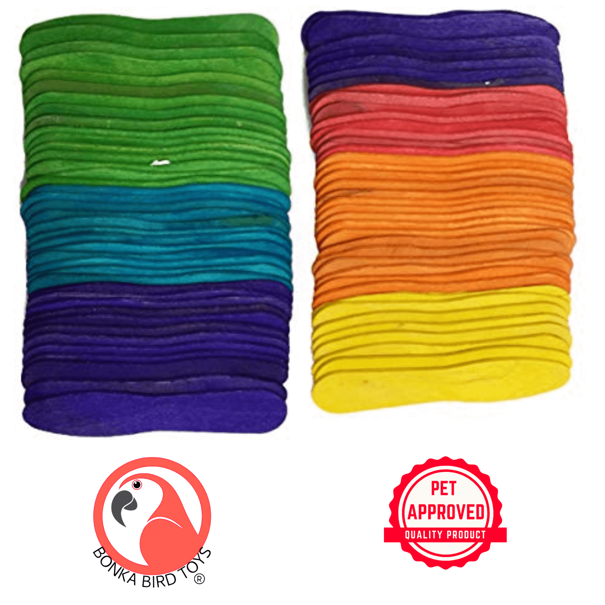 Natural and Colored Ice Cream Sticks - Bonka Bird Toys