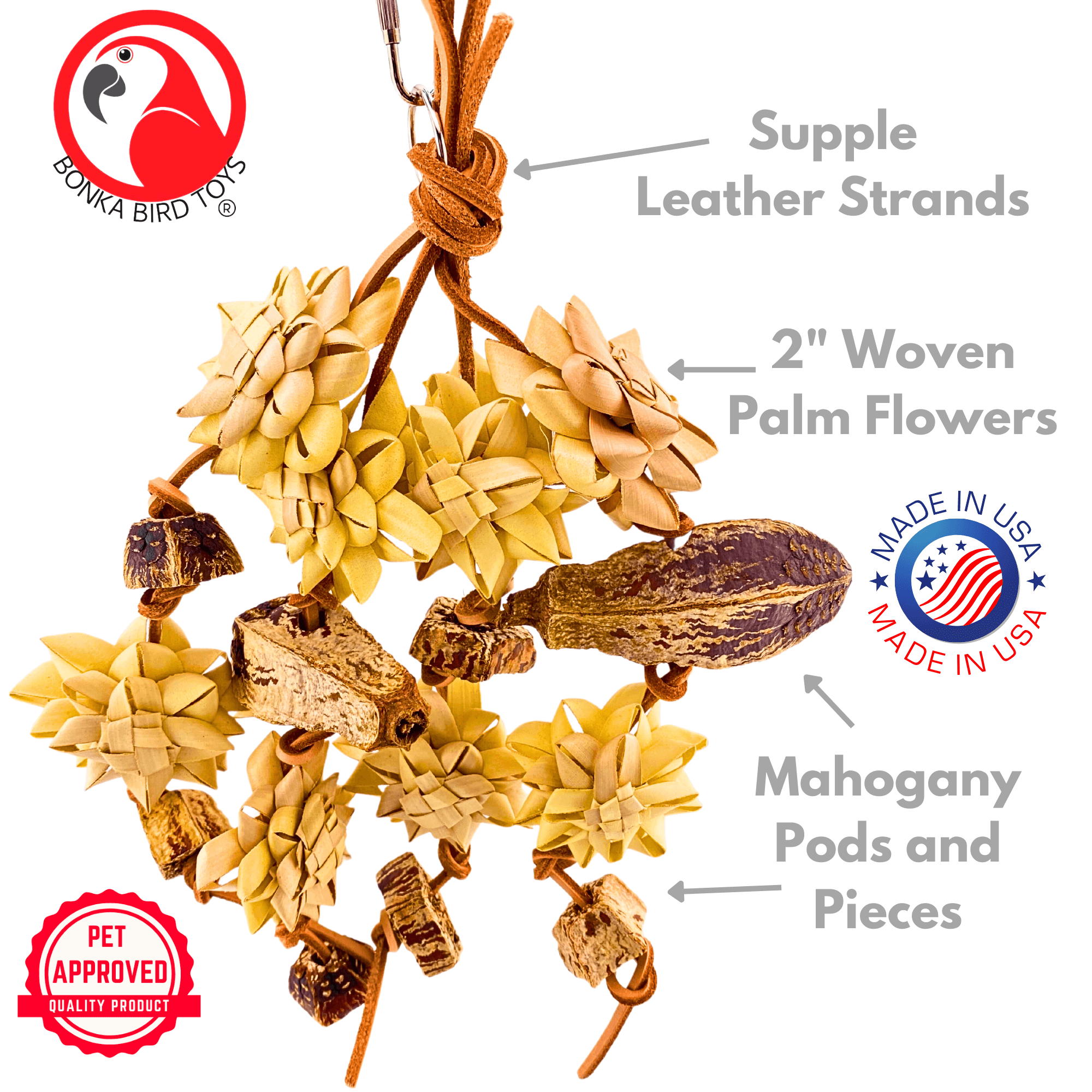 1061 Medium Palm & Pod Forage Cluster - Bonka Bird Toys