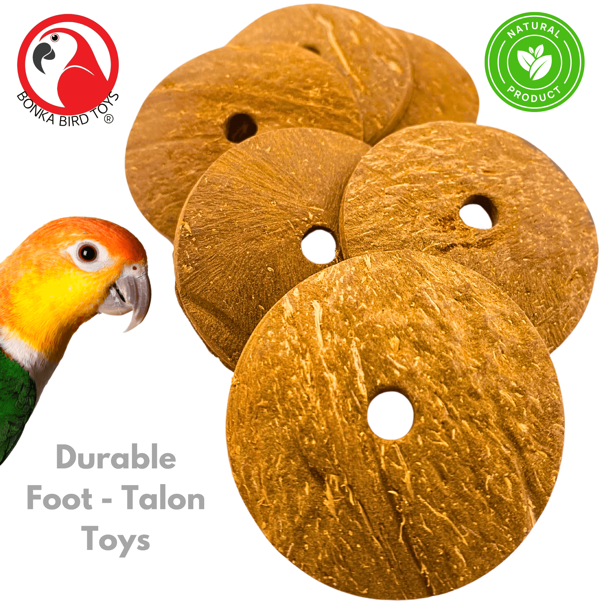1252 Pk6 Small Coconut Disks - Bonka Bird Toys