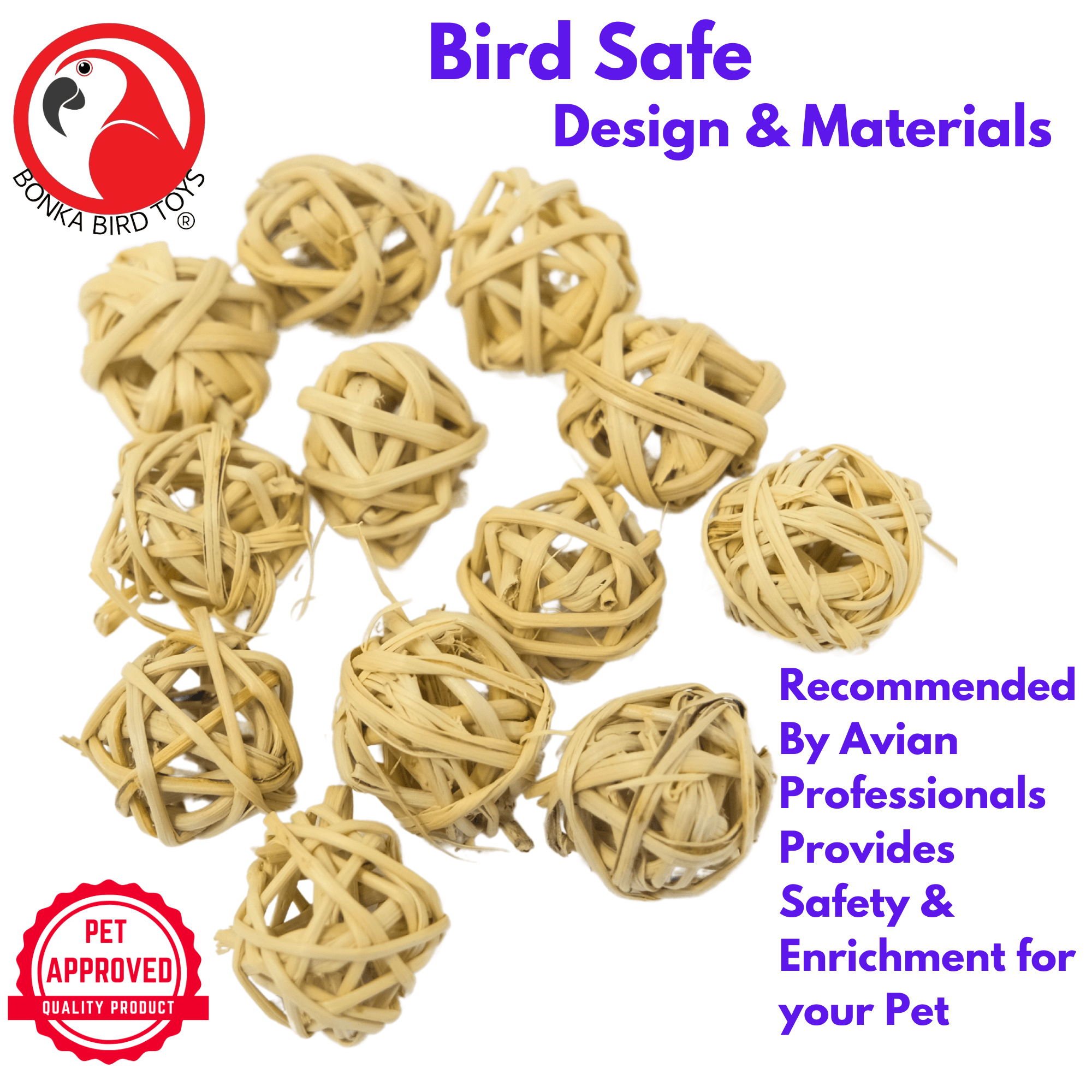 3343 Pk12 Natural Tiny Vine Balls - Bonka Bird Toys