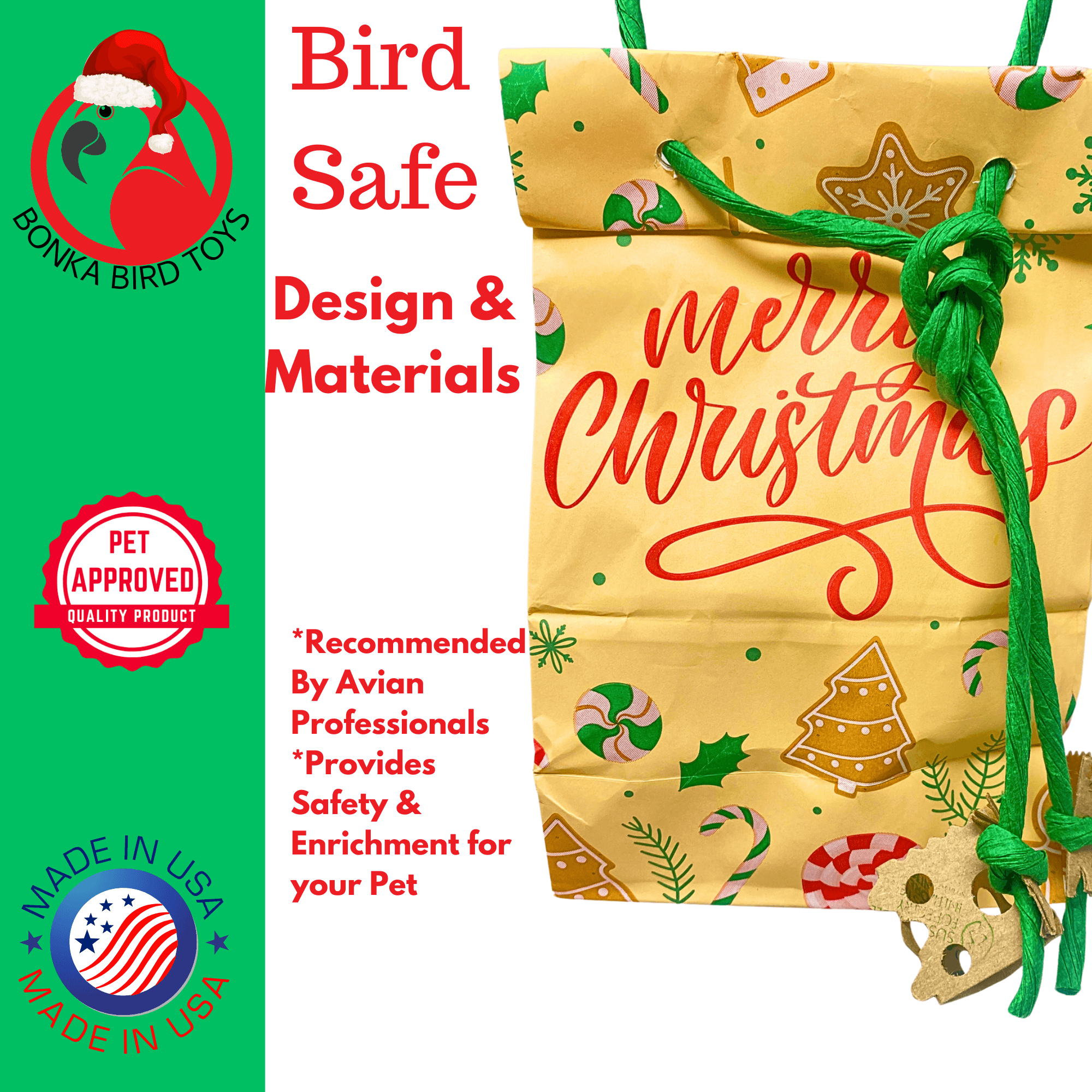2752 Merry Christmas Treat Bag - Bonka Bird Toys