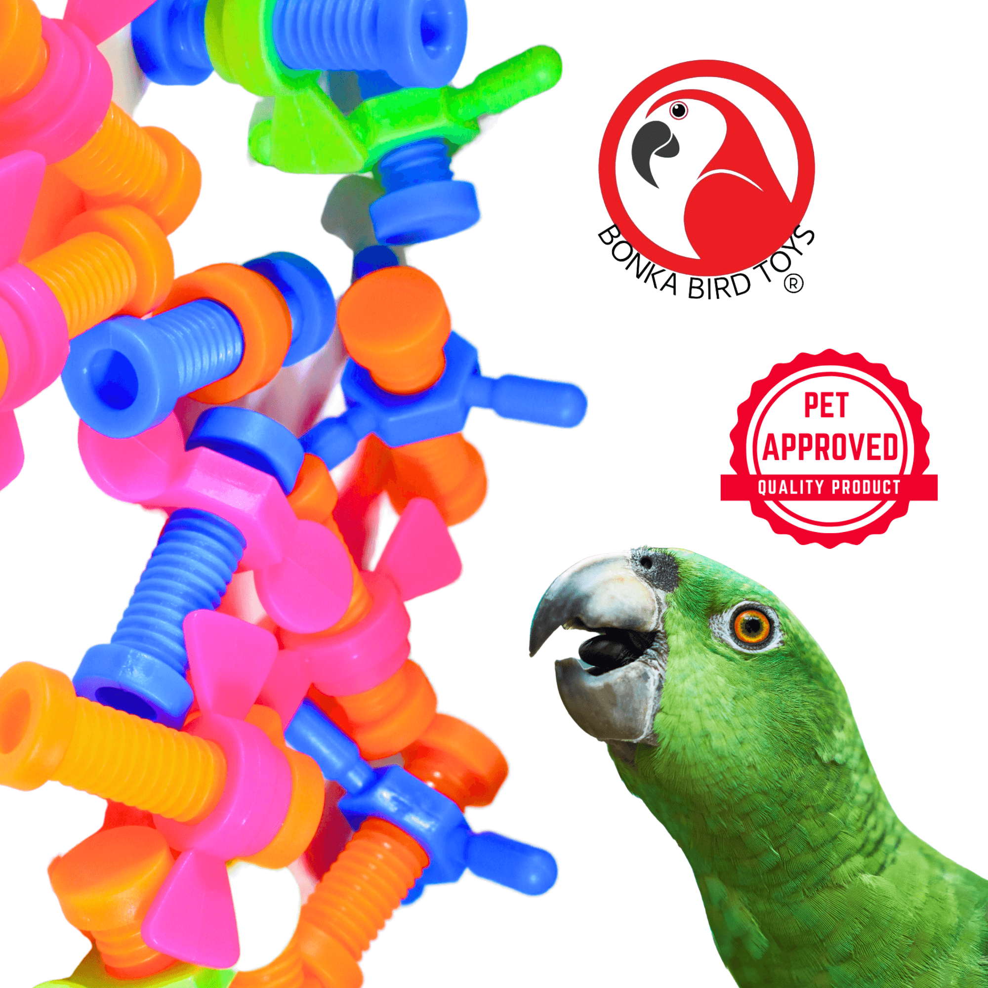 2026 Pk12 Plastic Nut & Wing Bolt - Bonka Bird Toys