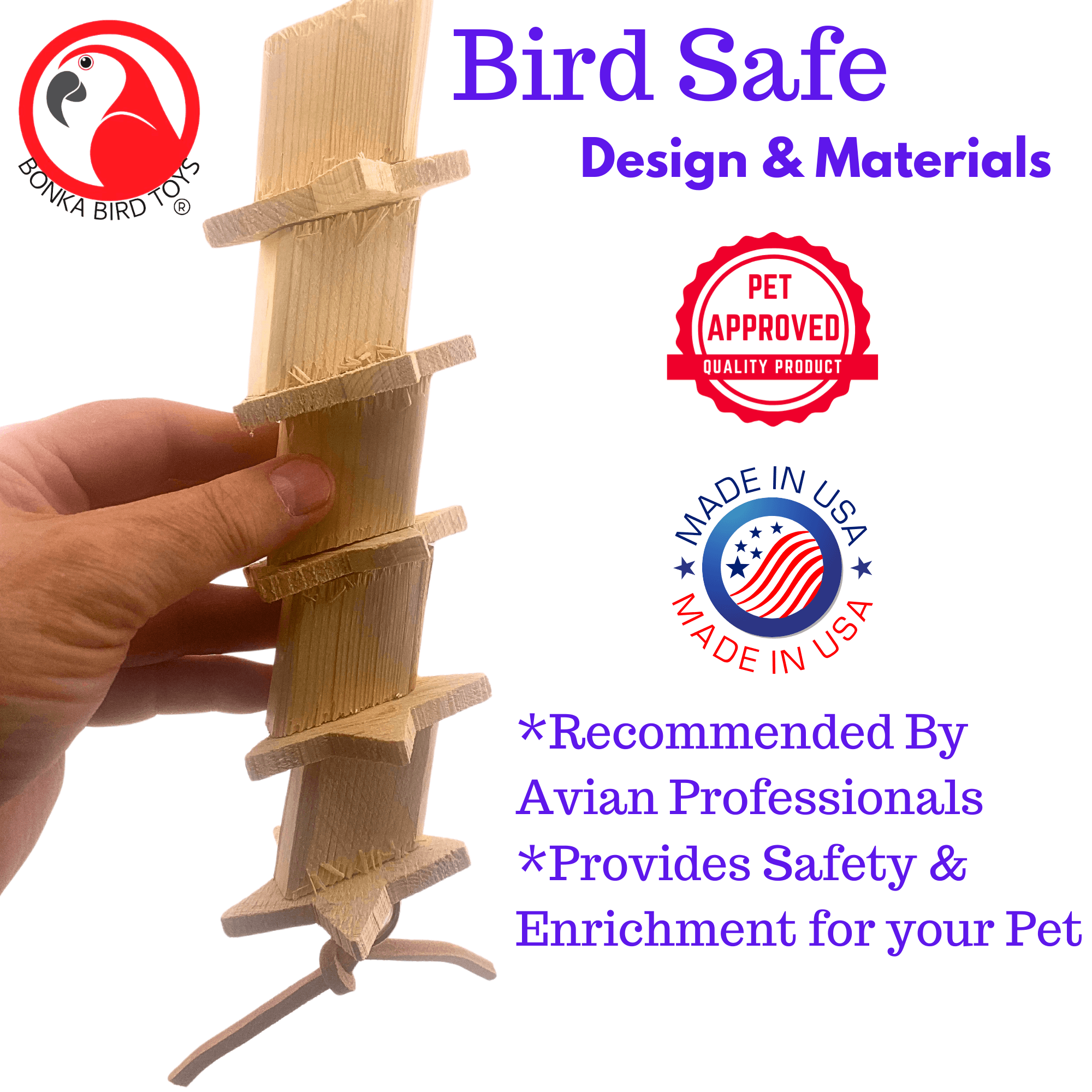 1098 Natural Wood Star - Bonka Bird Toys