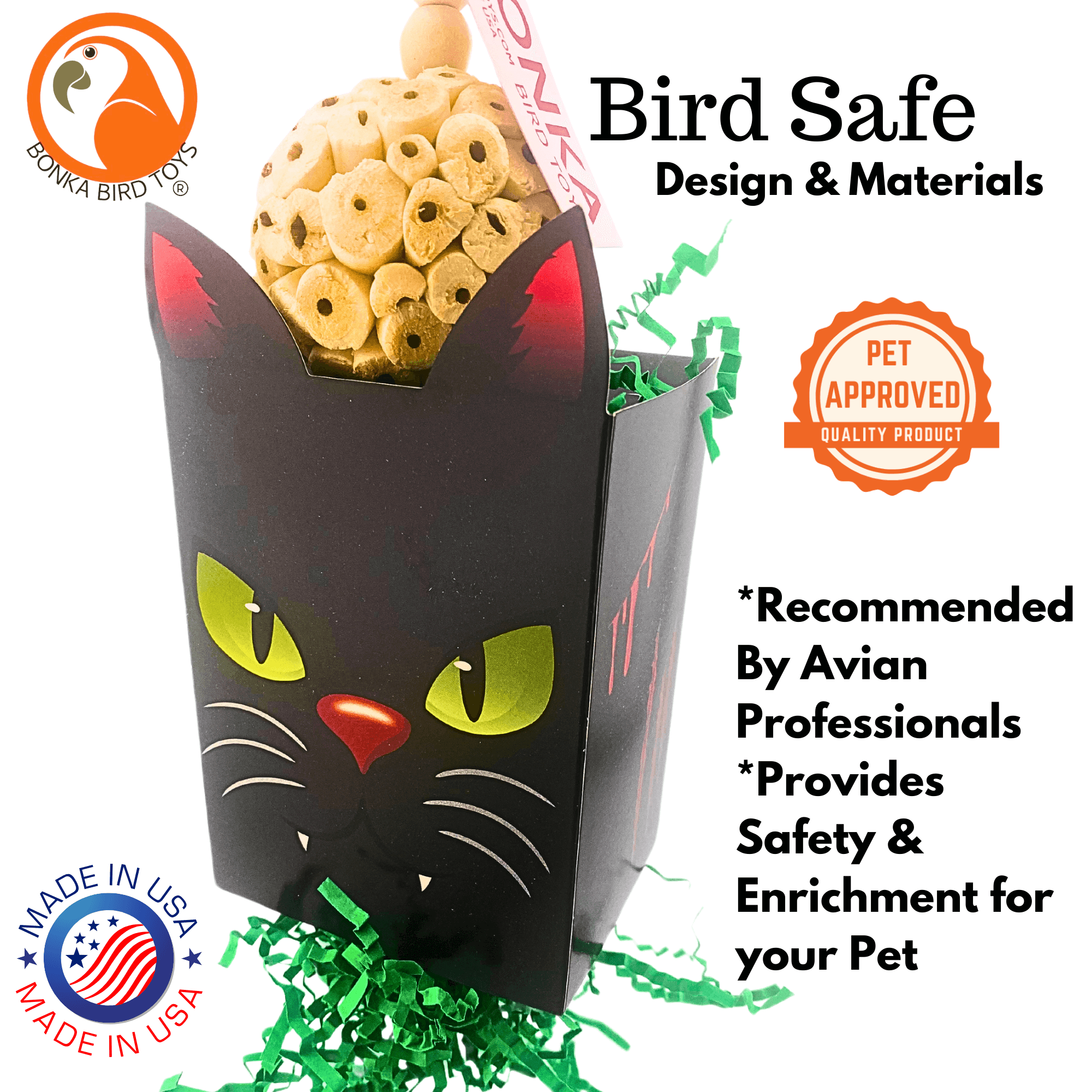 2686 Halloween Spooky Cat Box - Bonka Bird Toys