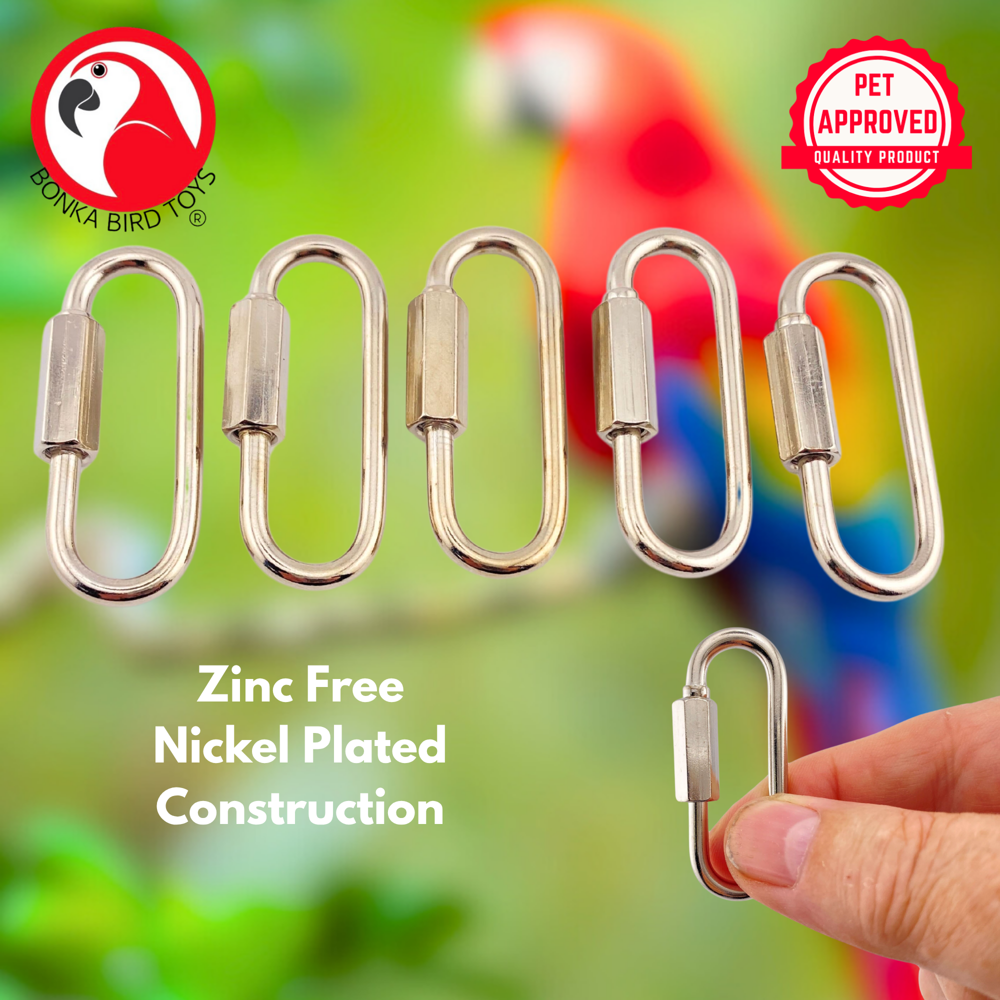 2171 Pk5 Wide Mouth Quick Links - Bonka Bird Toys