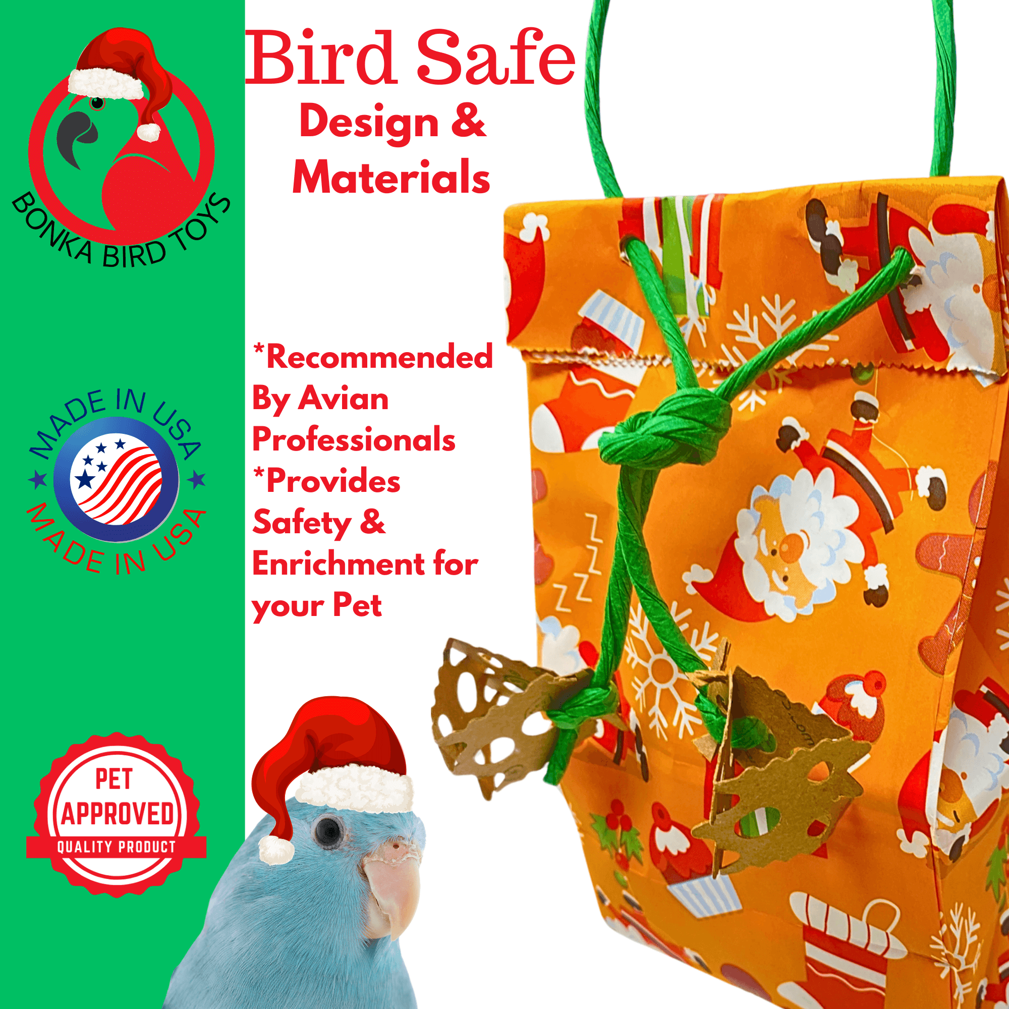 2751 Christmas Ginger Bread Treat Bag - Bonka Bird Toys