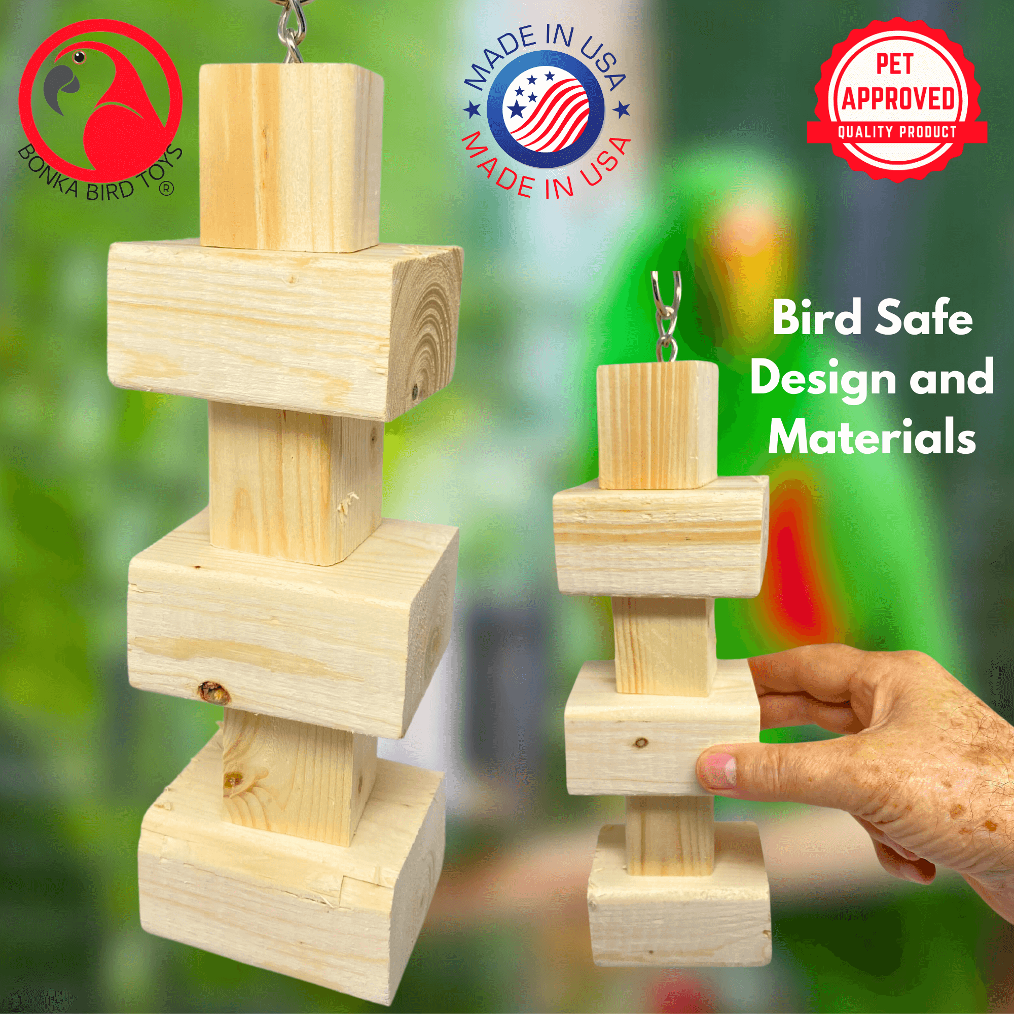 1176 Big Bites Natural Wood Tower - Bonka Bird Toys