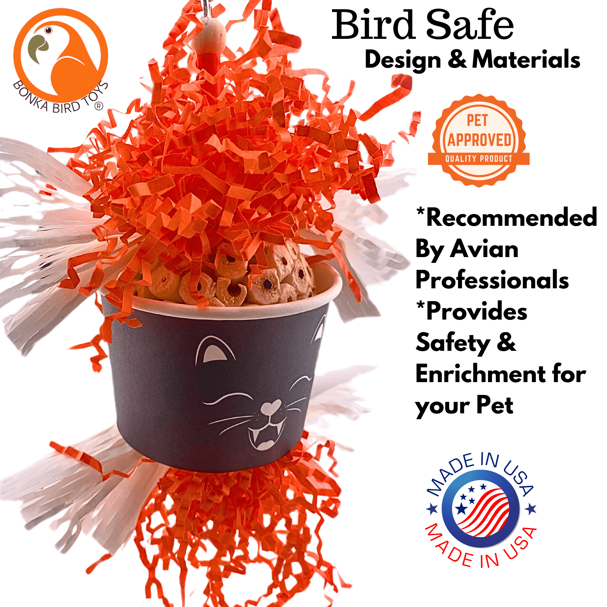 2714 Halloween Spooky Cat Dish - Bonka Bird Toys