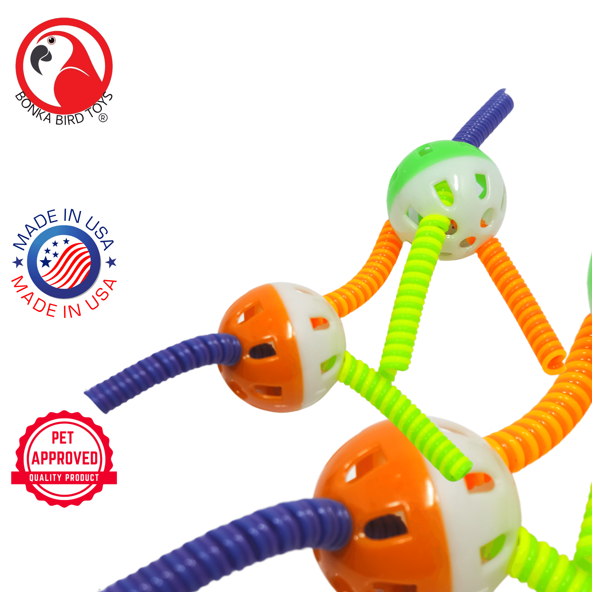 3717 Pk2 Spring Ball Foot Talon Toys - Bonka Bird Toys