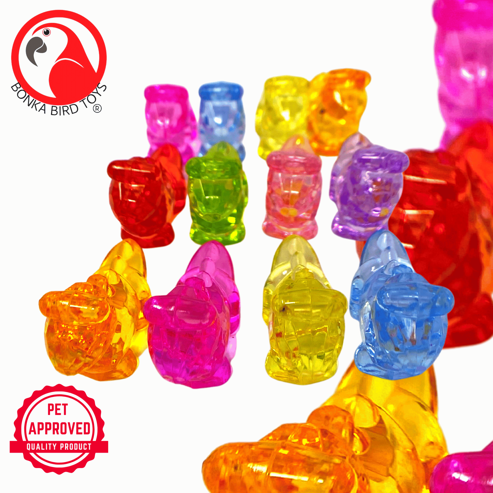 2522 PK12 Semi-Transparent Colored Acrylic Dinosaurs - Bonka Bird Toys