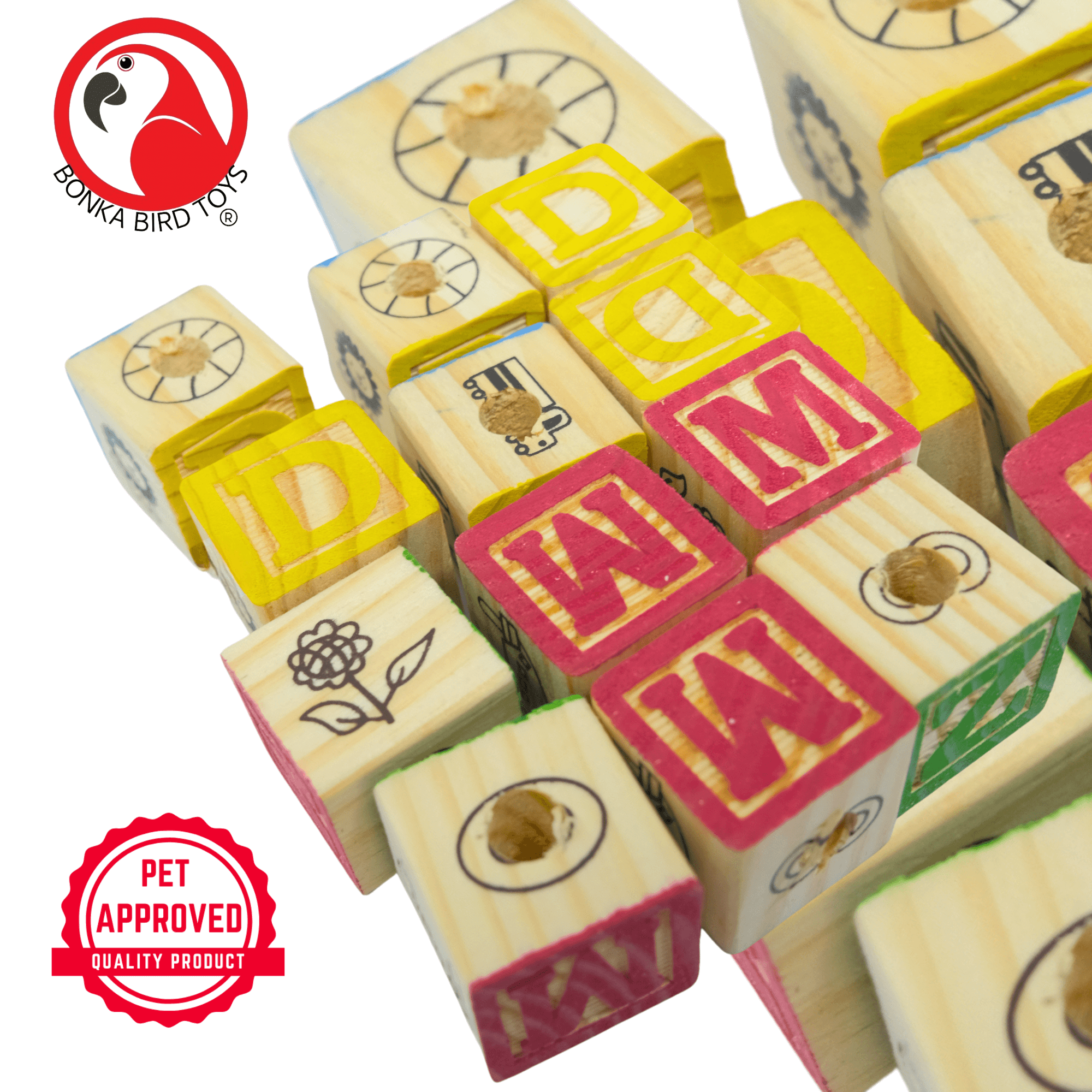 2664 PK12 Wooden ABC Blocks - Bonka Bird Toys