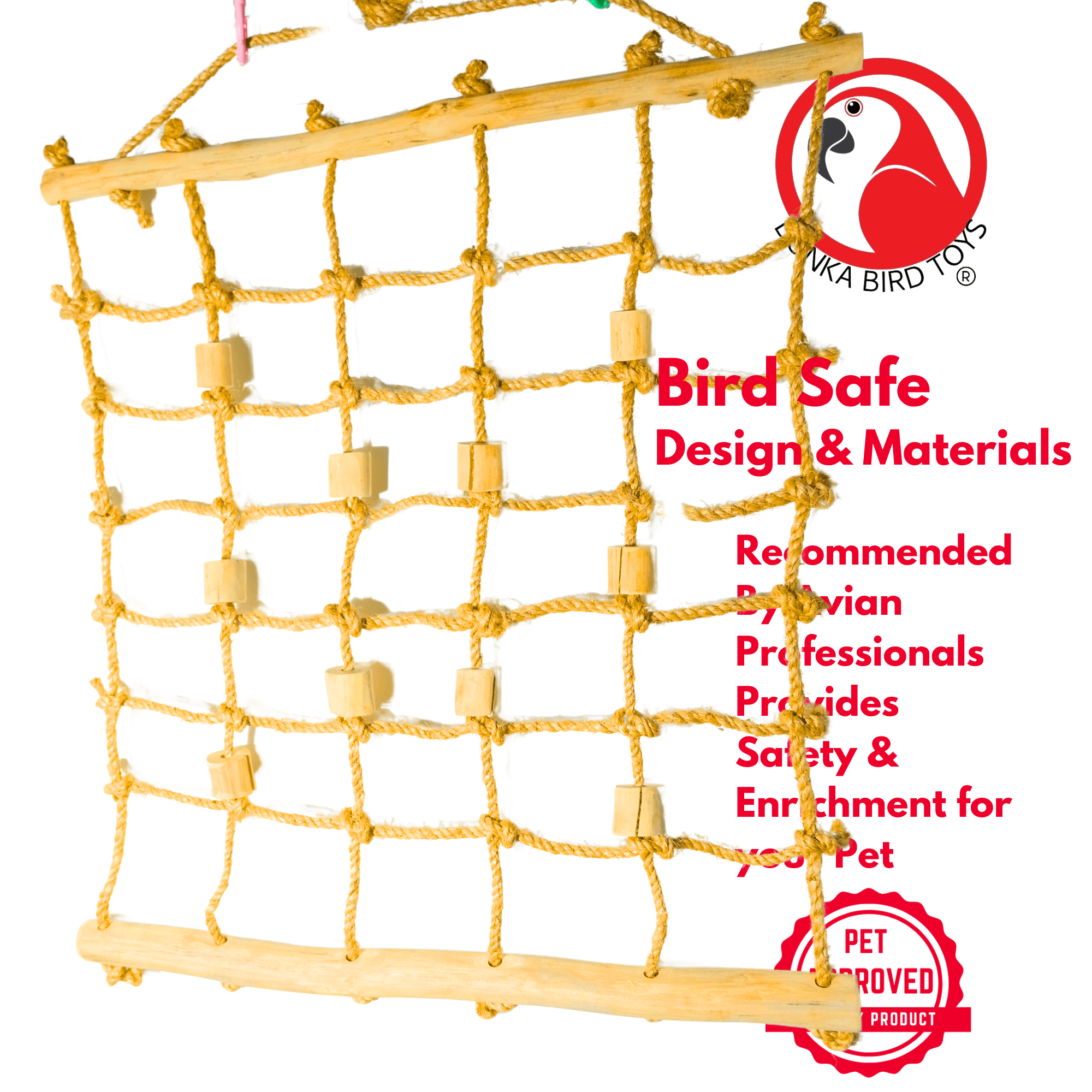 2656 Large Hemp Java Cargo Net - Bonka Bird Toys