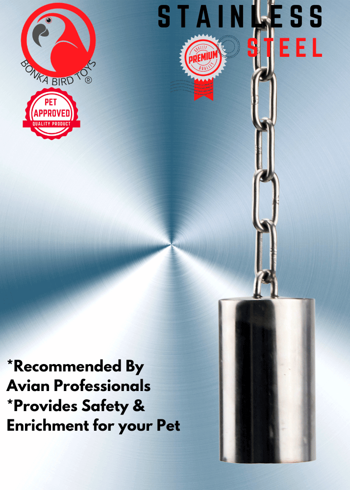 1644 Large Stainless Steel Pipe Bell - Bonka Bird Toys