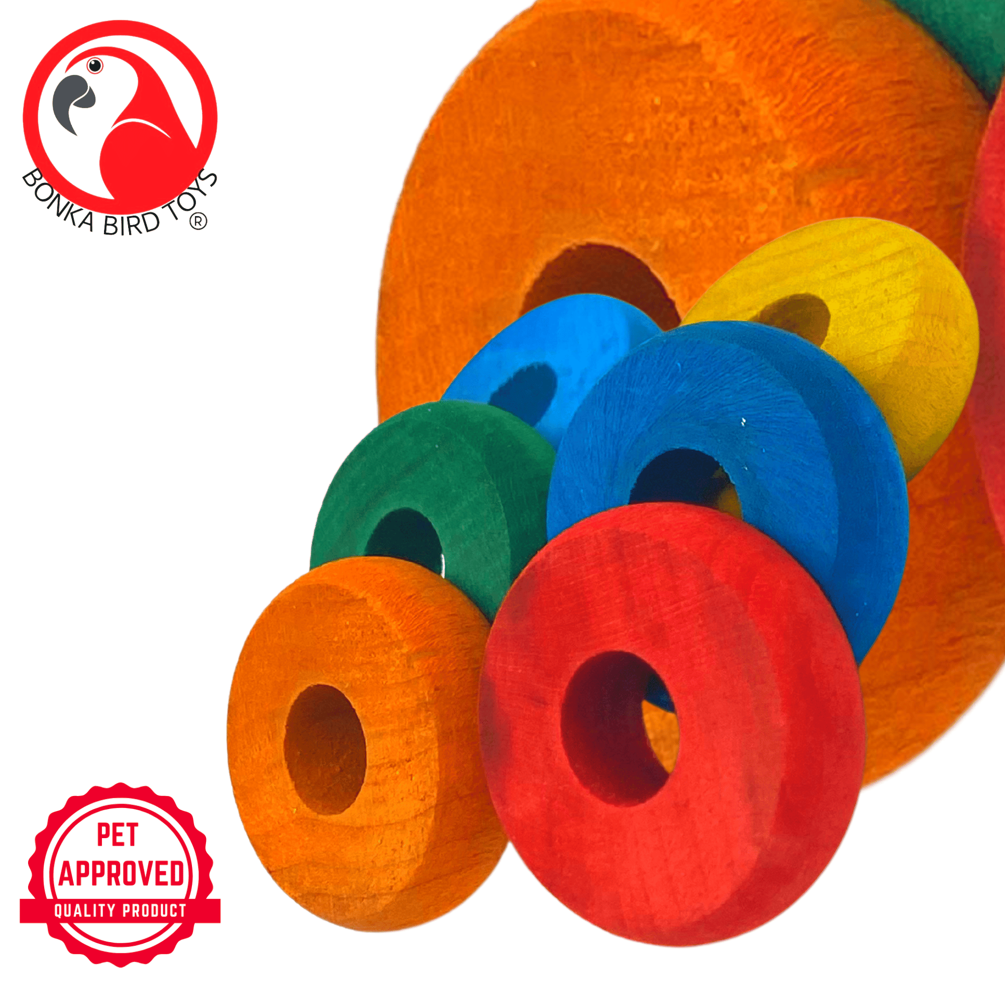 2936 Pk6 Colored Wooden Wheel - Bonka Bird Toys