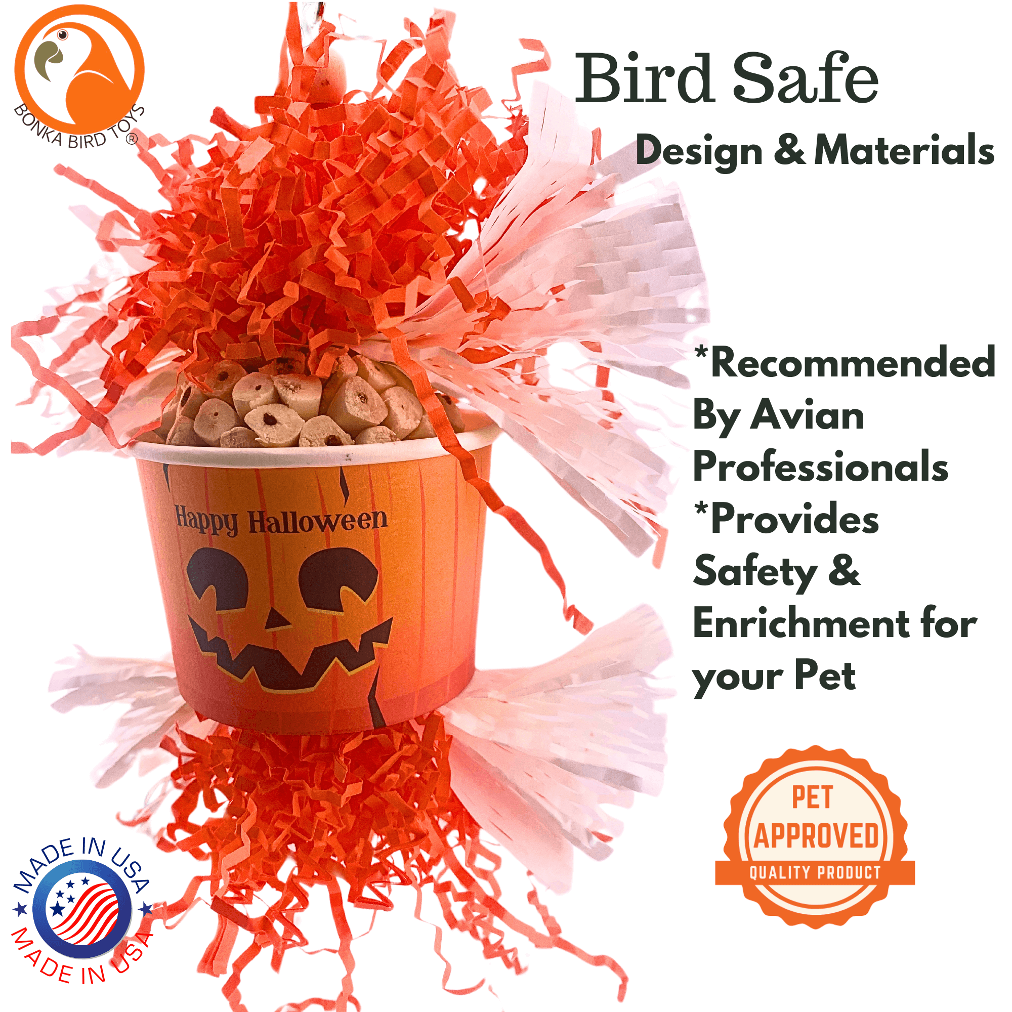 2710 Halloween Pumpkin Dish - Bonka Bird Toys