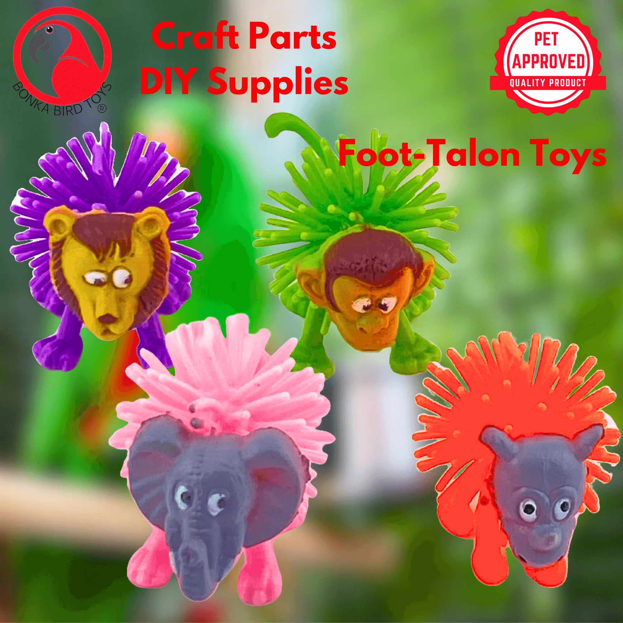 1444 Pk4 Animal Safari - Bonka Bird Toys