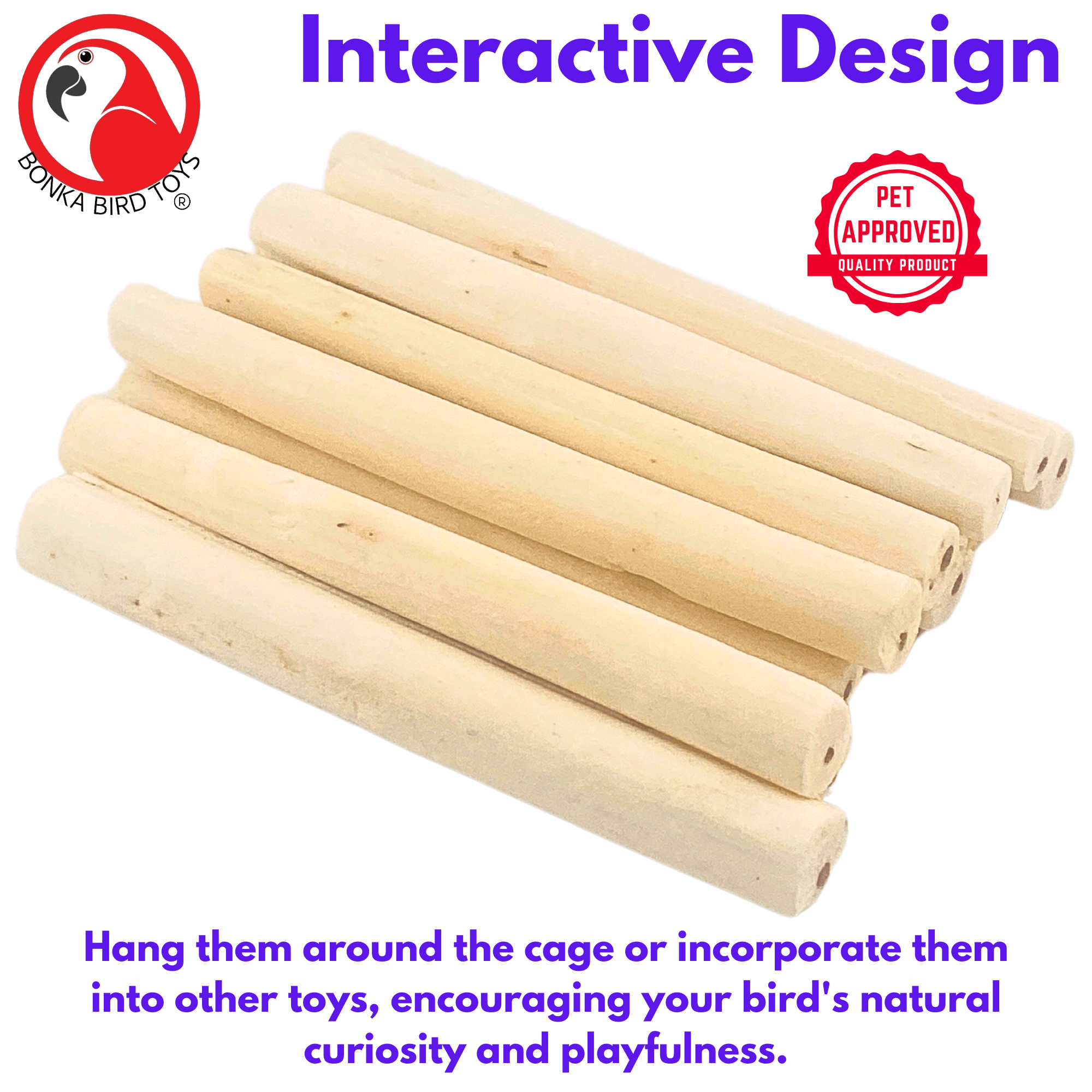 2637 Pk12 Thin Natural Sola Sticks - Bonka Bird Toys