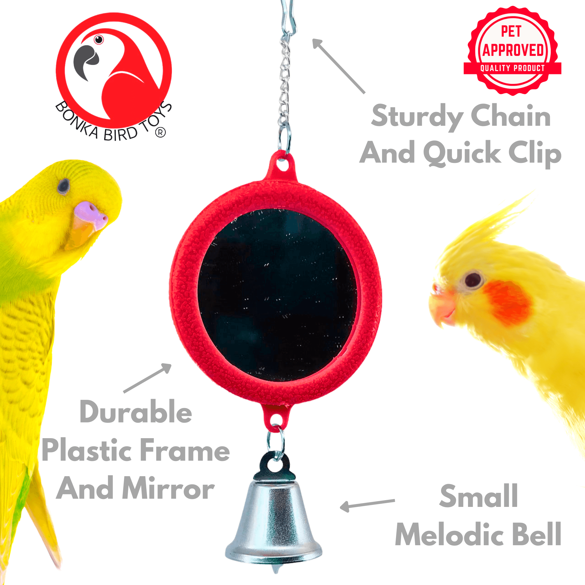 36413 Small Round Mirror - Bonka Bird Toys