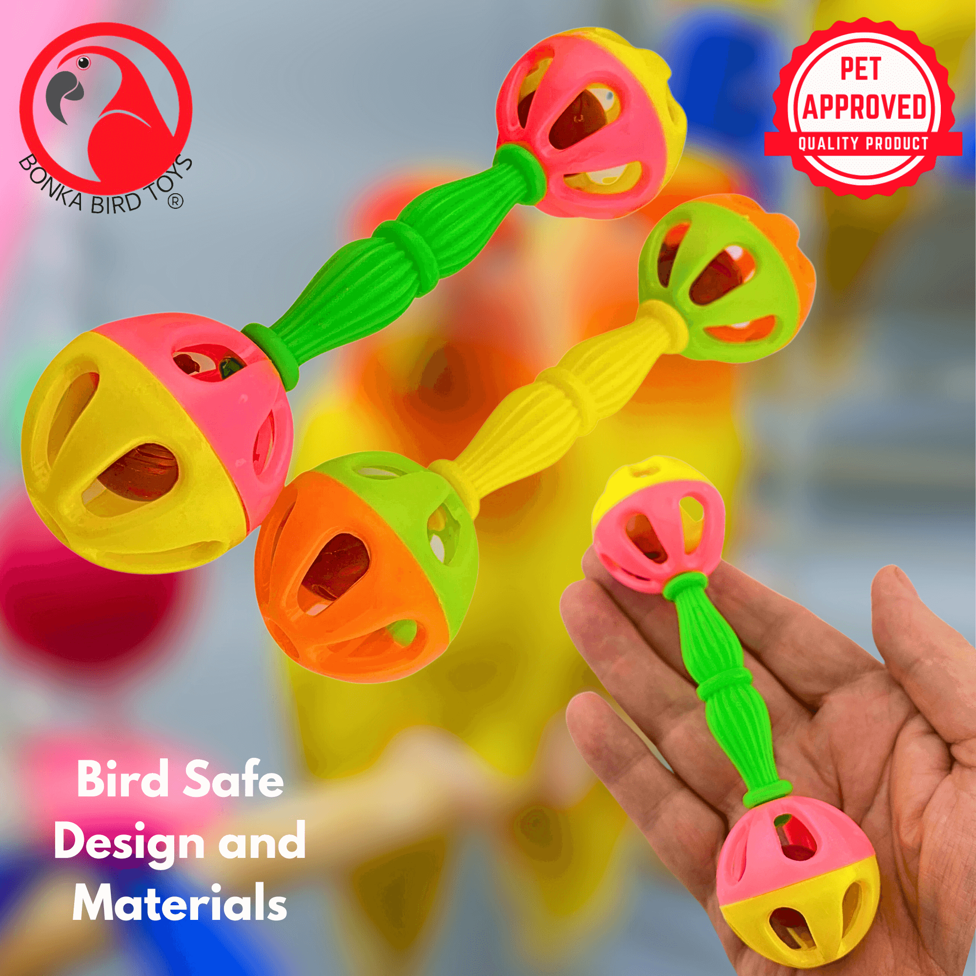 2069 Pk2 Birdie Barbells - Bonka Bird Toys