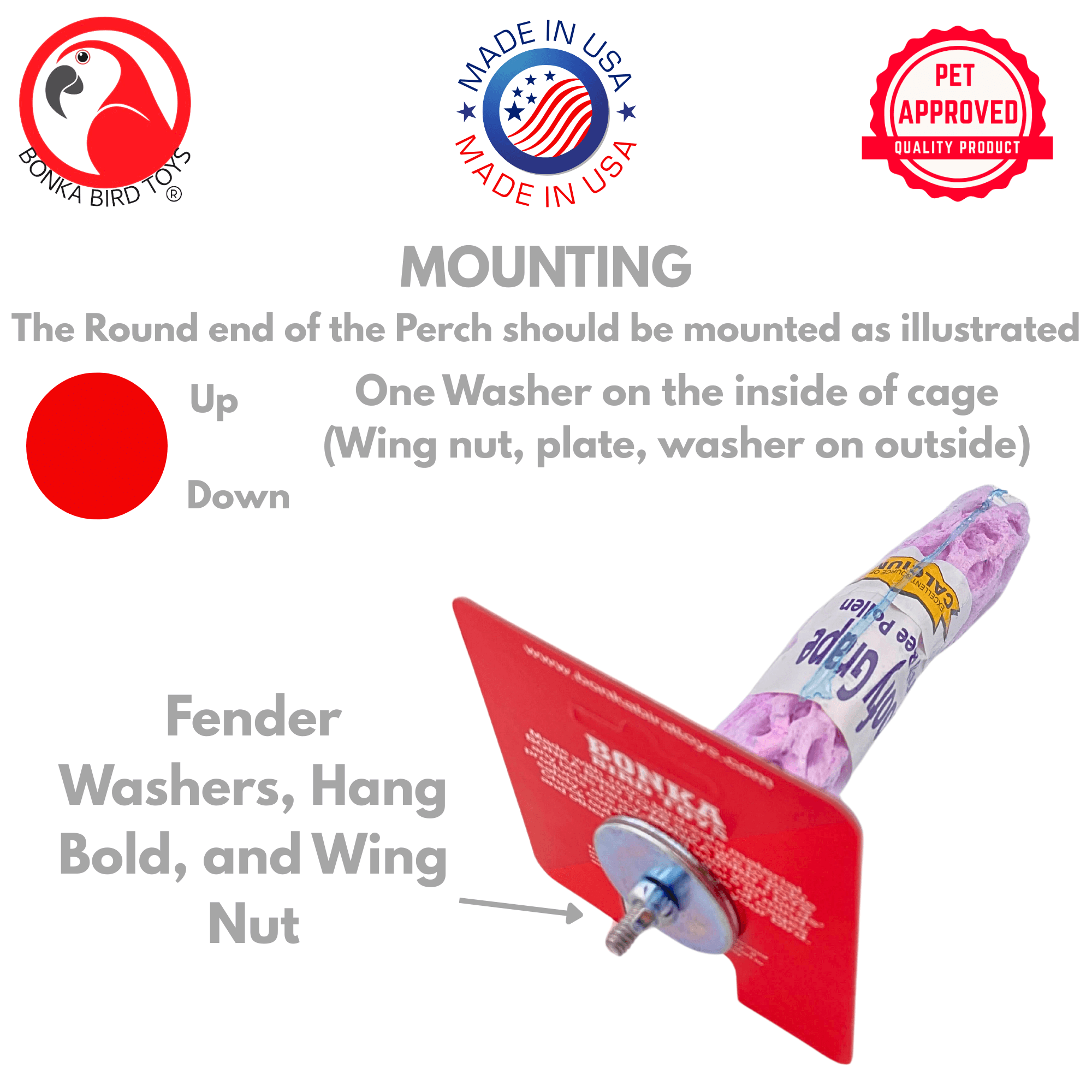 1437 Bee Pollen Calcium Perch - Bonka Bird Toys