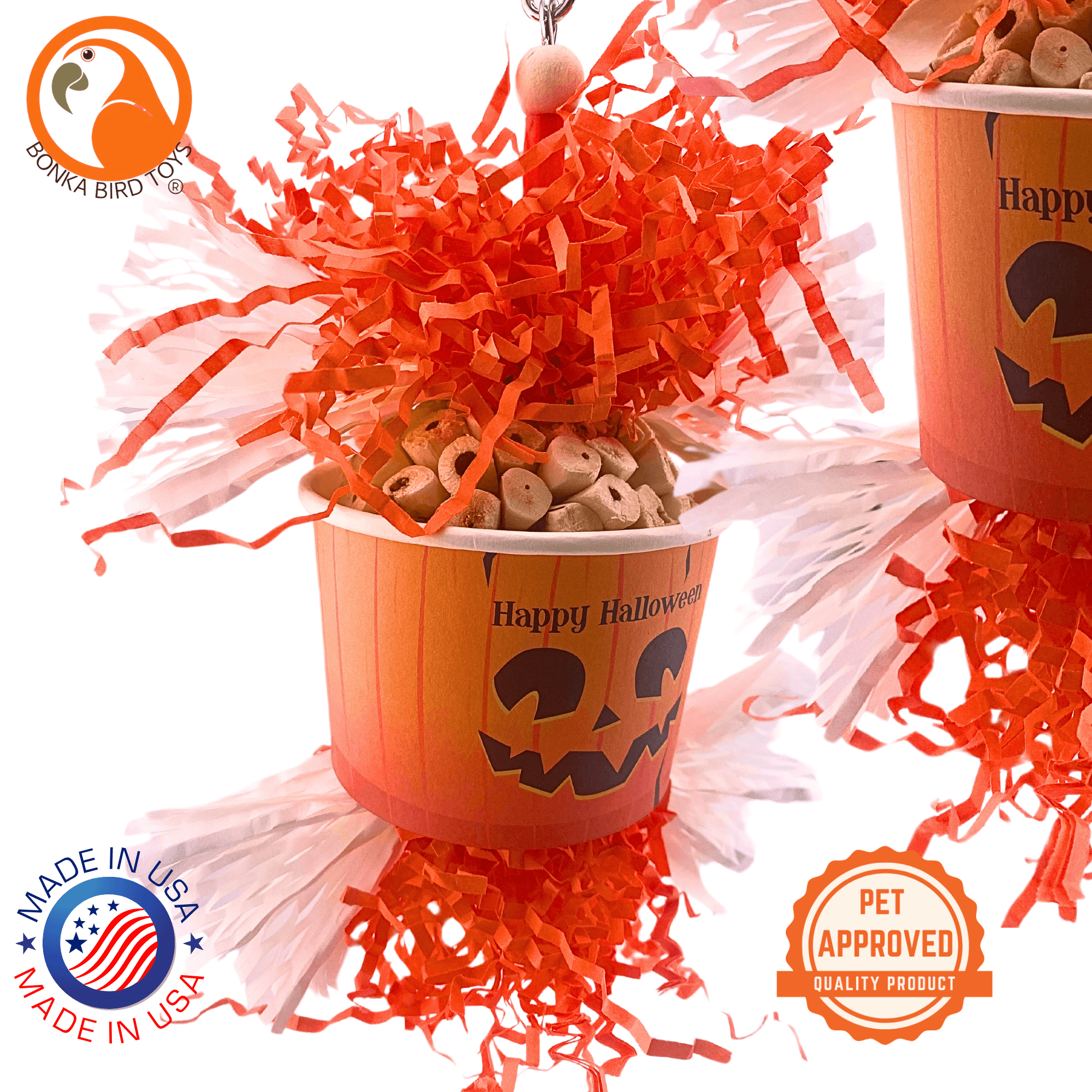 2710 Halloween Pumpkin Dish - Bonka Bird Toys