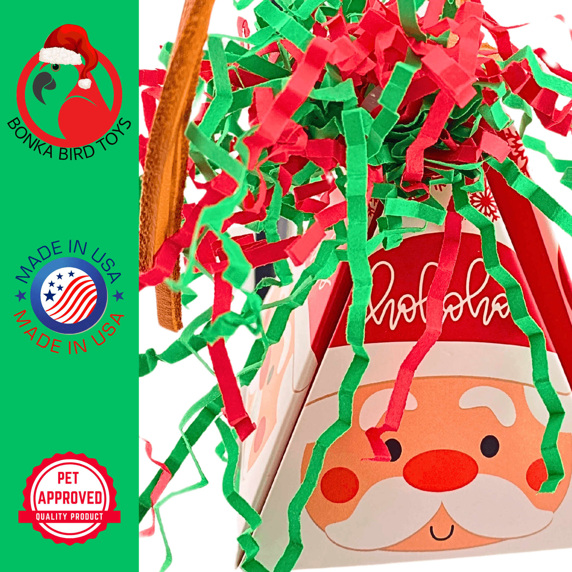 2744 Santa Christmas Crinkle Cone - Bonka Bird Toys