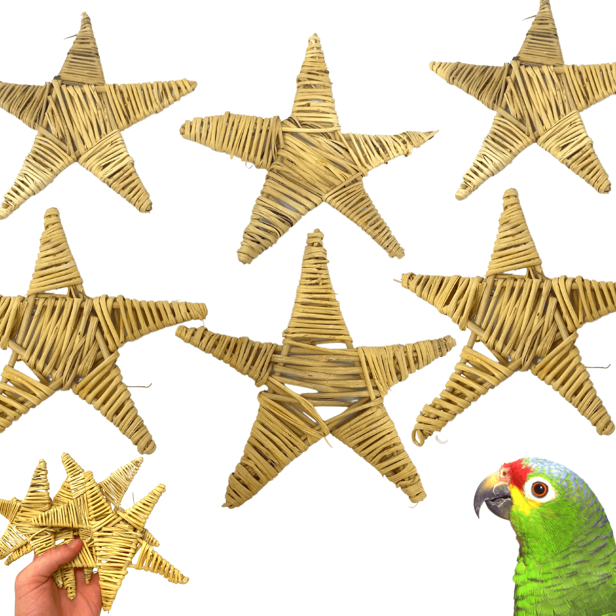 1282 Pk6 Natural Large Vine Star - Bonka Bird Toys