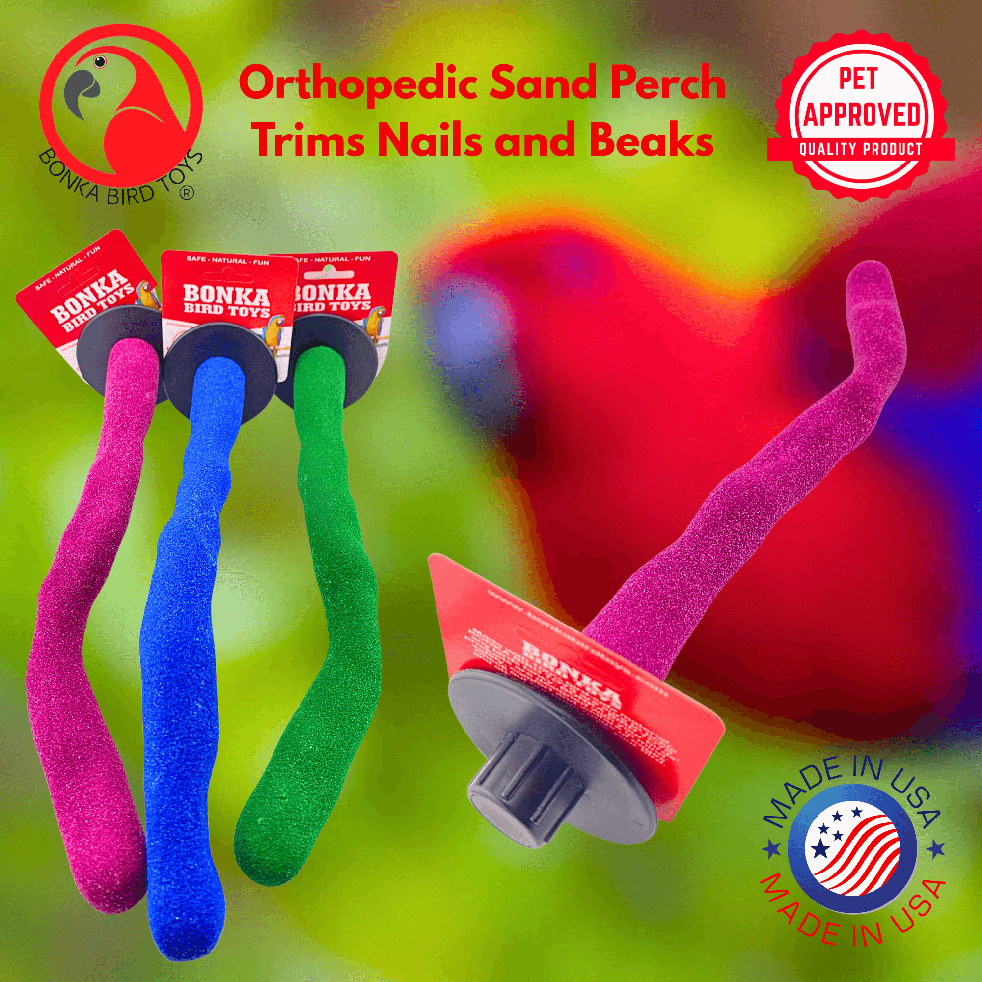 1436 Medium Orthopedic Sand Perch - Bonka Bird Toys