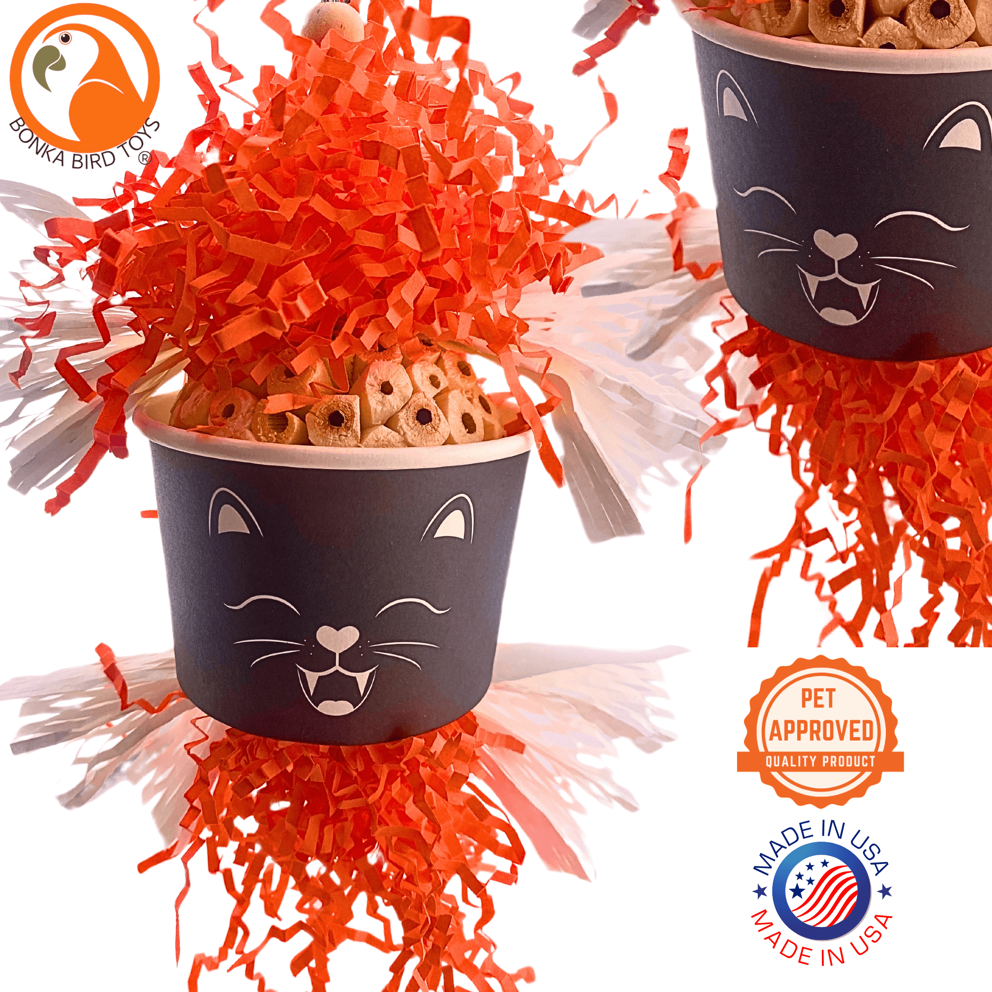 2714 Halloween Spooky Cat Dish - Bonka Bird Toys