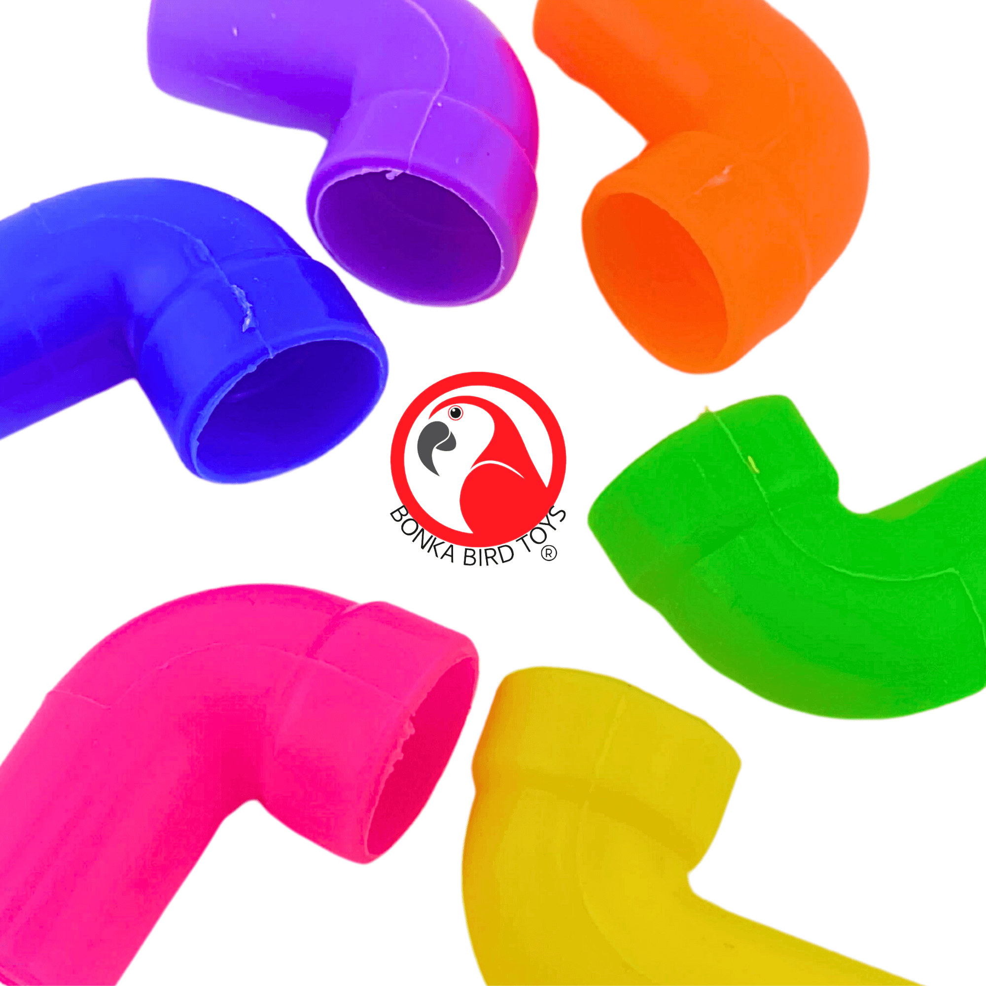 3807 Pk6 Plastic Pipe Elbow Tubes - Bonka Bird Toys