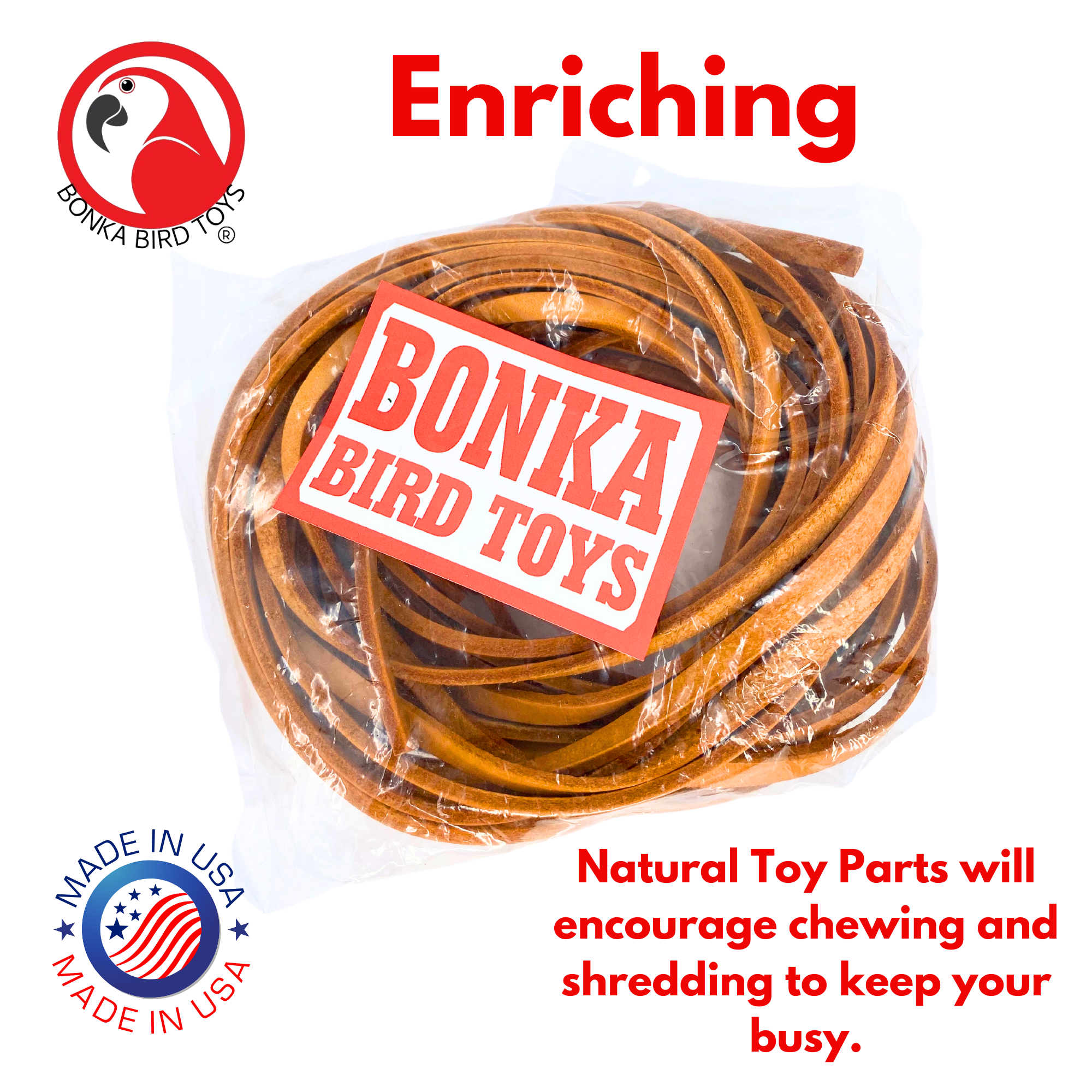 2002 Pk6 Thick Leather 48" x 1/4" - Bonka Bird Toys