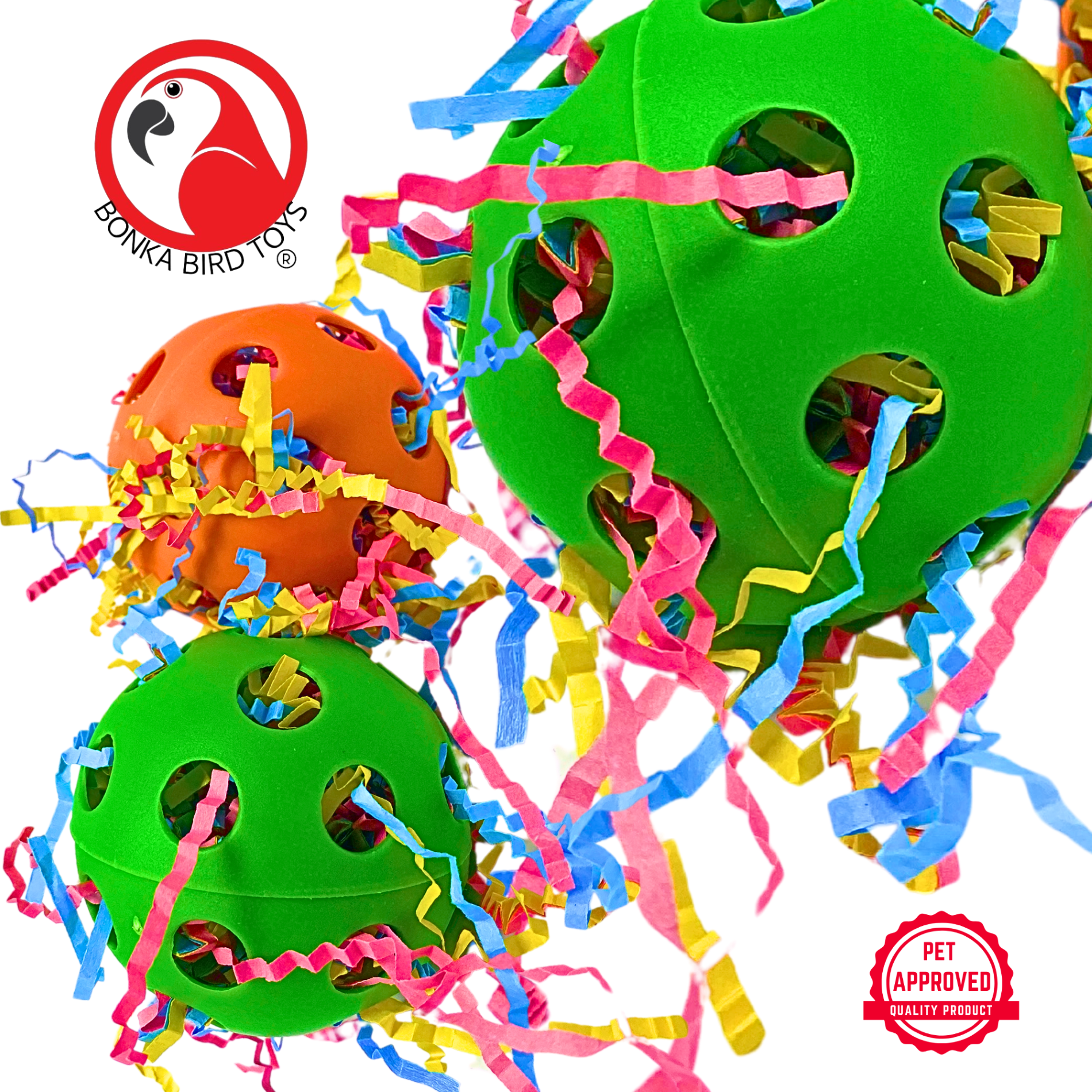 2431 Pk2 Stuffed Foraging Balls 2.75" - Bonka Bird Toys