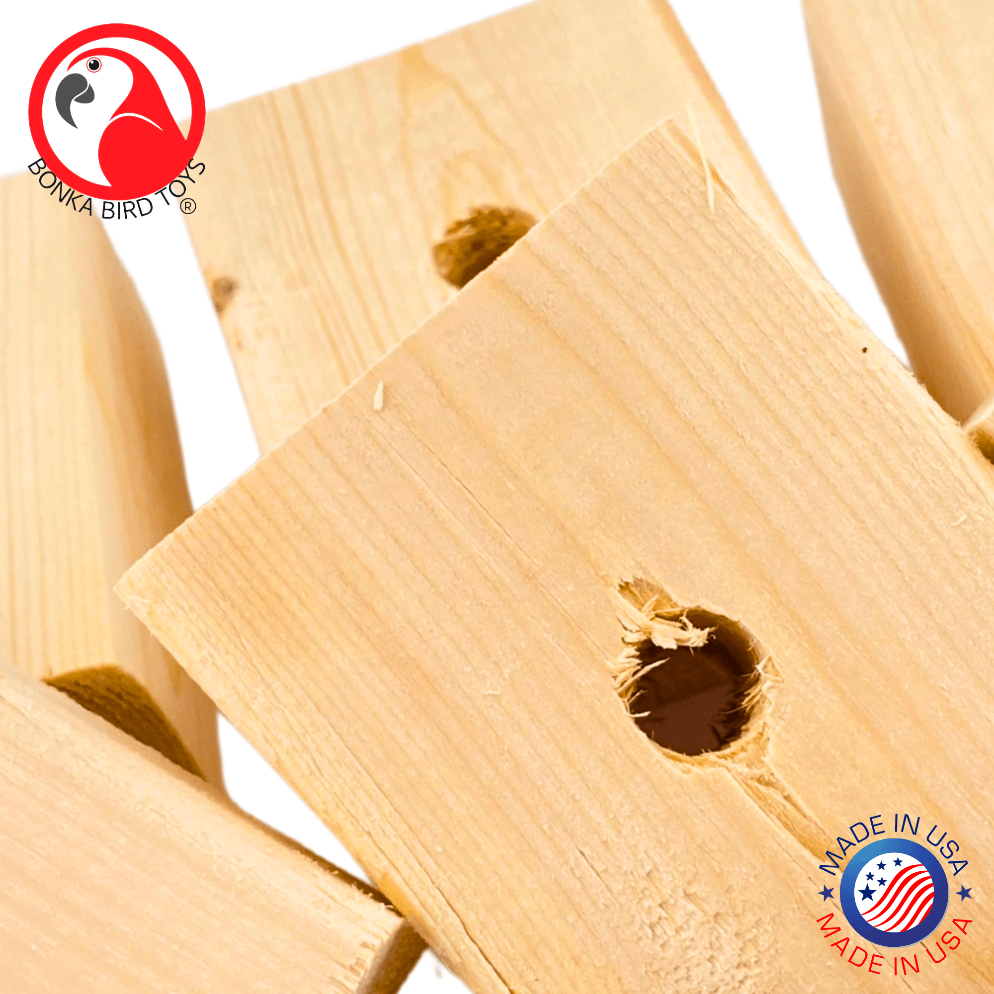 1173 Pk6 Jumbo Natural Block - Bonka Bird Toys