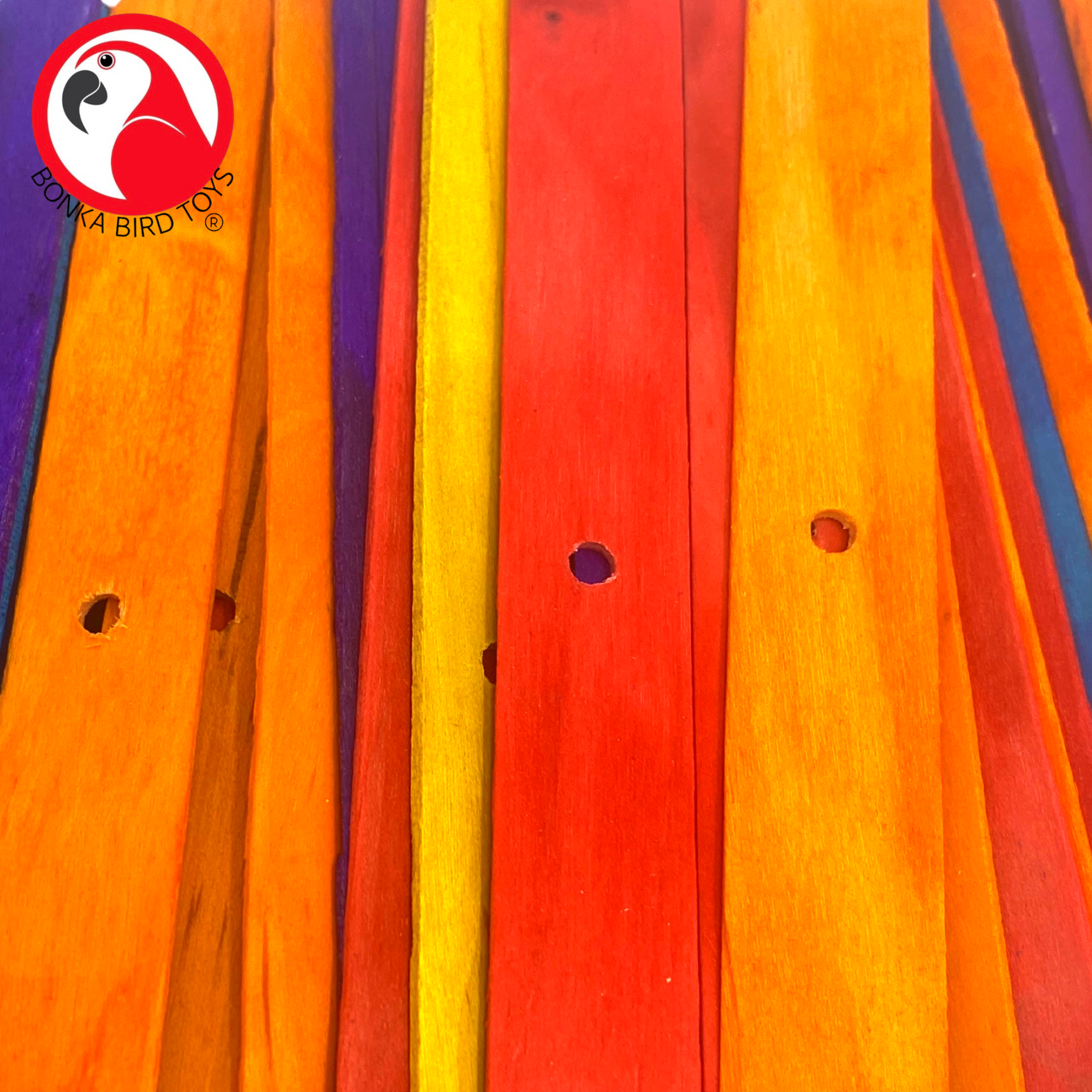 Pk100 Big Colored Wooden Chewy Sticks - Bonka Bird Toys