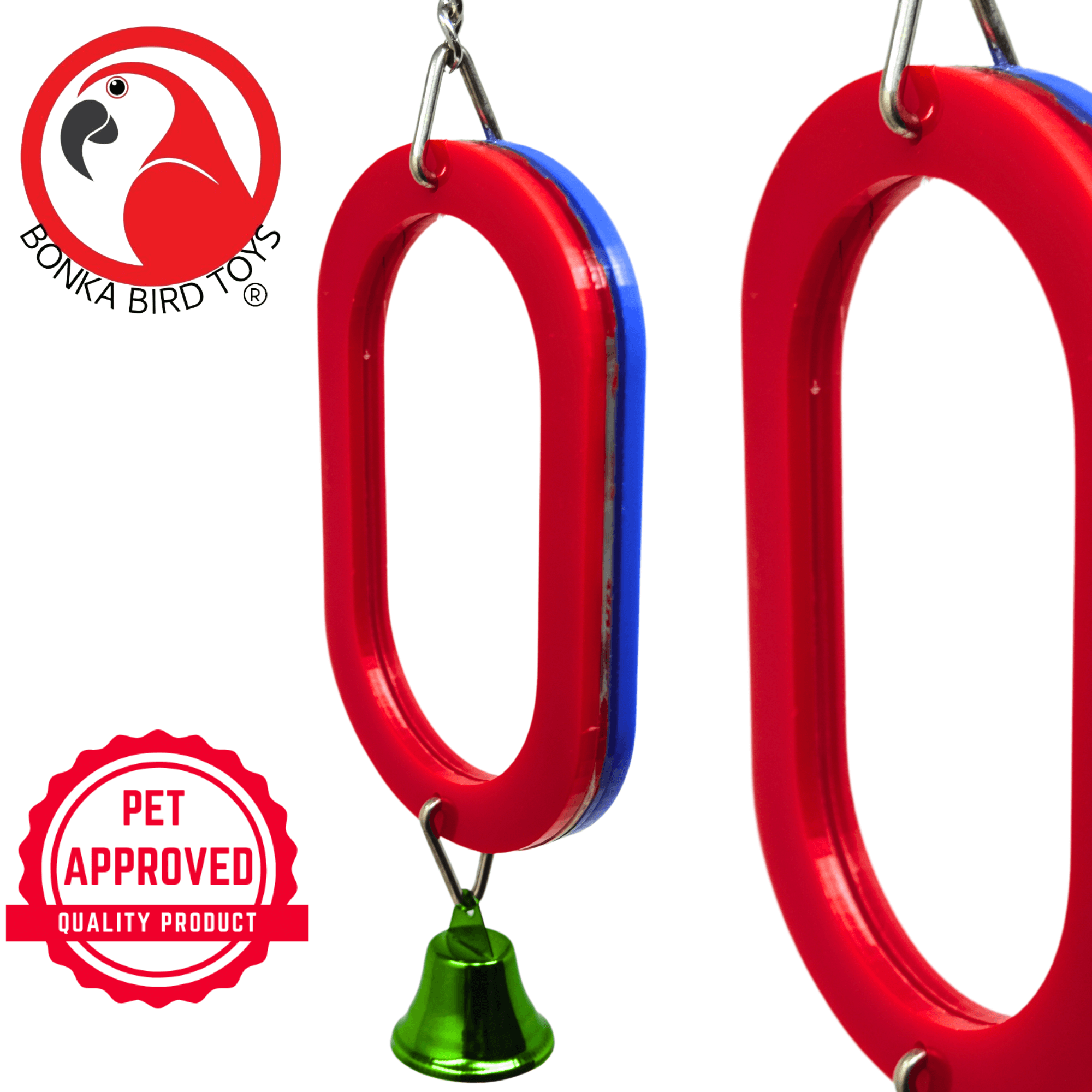 (COSMETIC DEFECT) 2660 Oval Bird Mirror BOGO BUNDLE BUY ONE GET ONE FREE! - Bonka Bird Toys