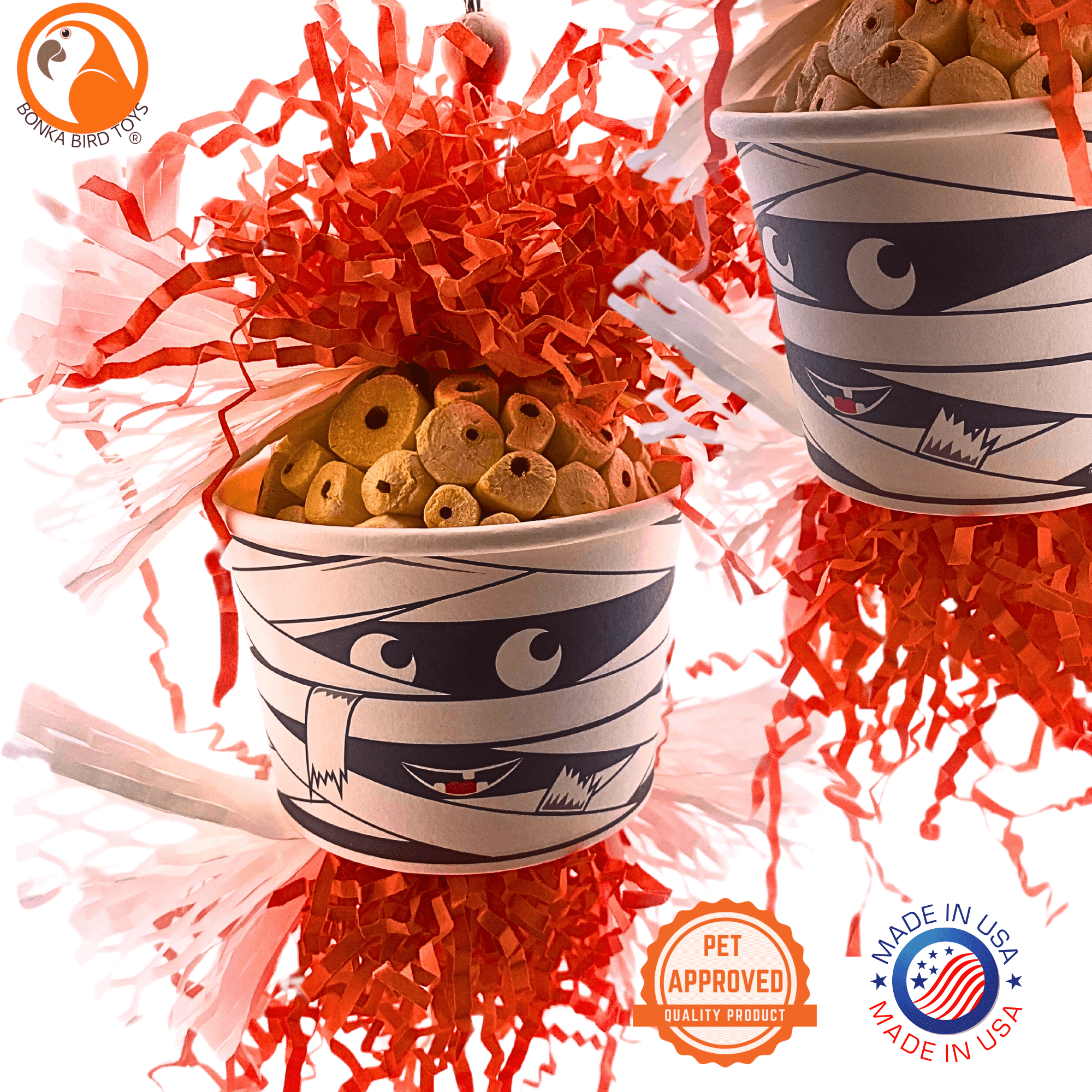 2715 Halloween Mummy Dish - Bonka Bird Toys