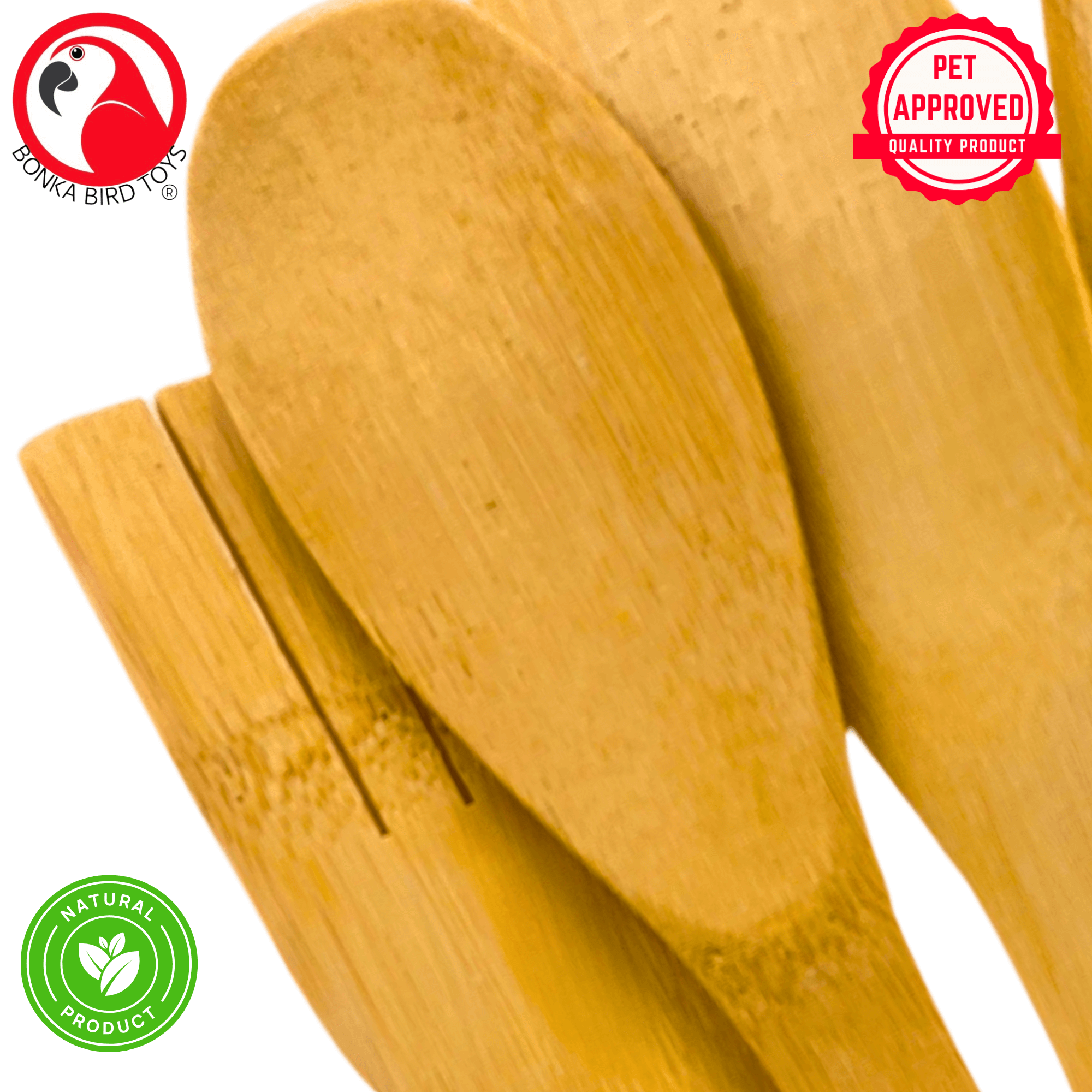 1168 Pk4 Bamboo Spoon & Paddle Chews - Bonka Bird Toys