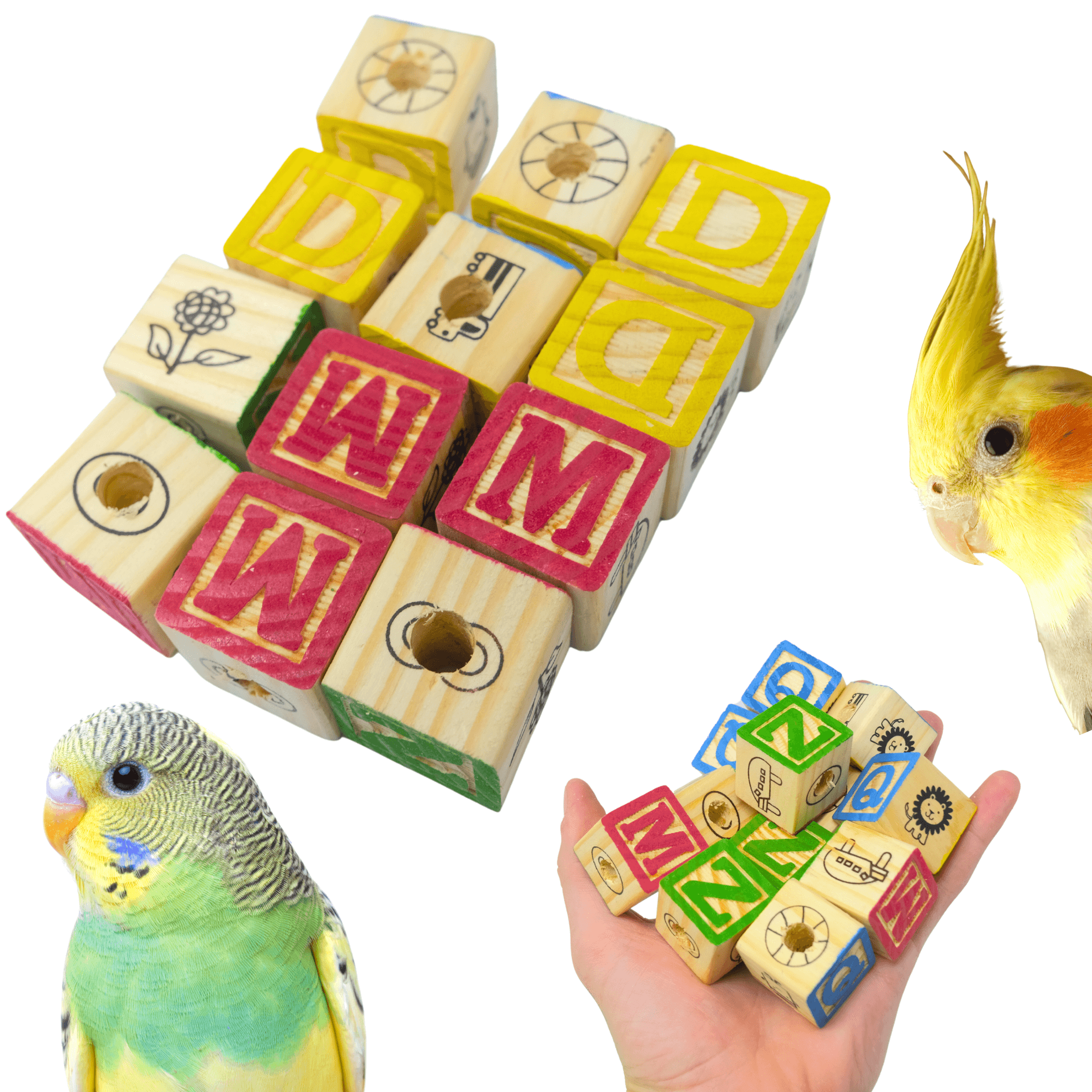 2664 PK12 Wooden ABC Blocks - Bonka Bird Toys
