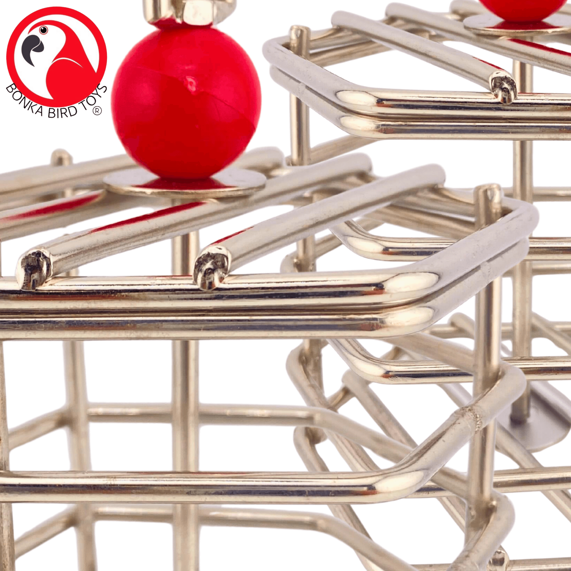 00196 Small Stainless Steel Baffle Cage - Bonka Bird Toys