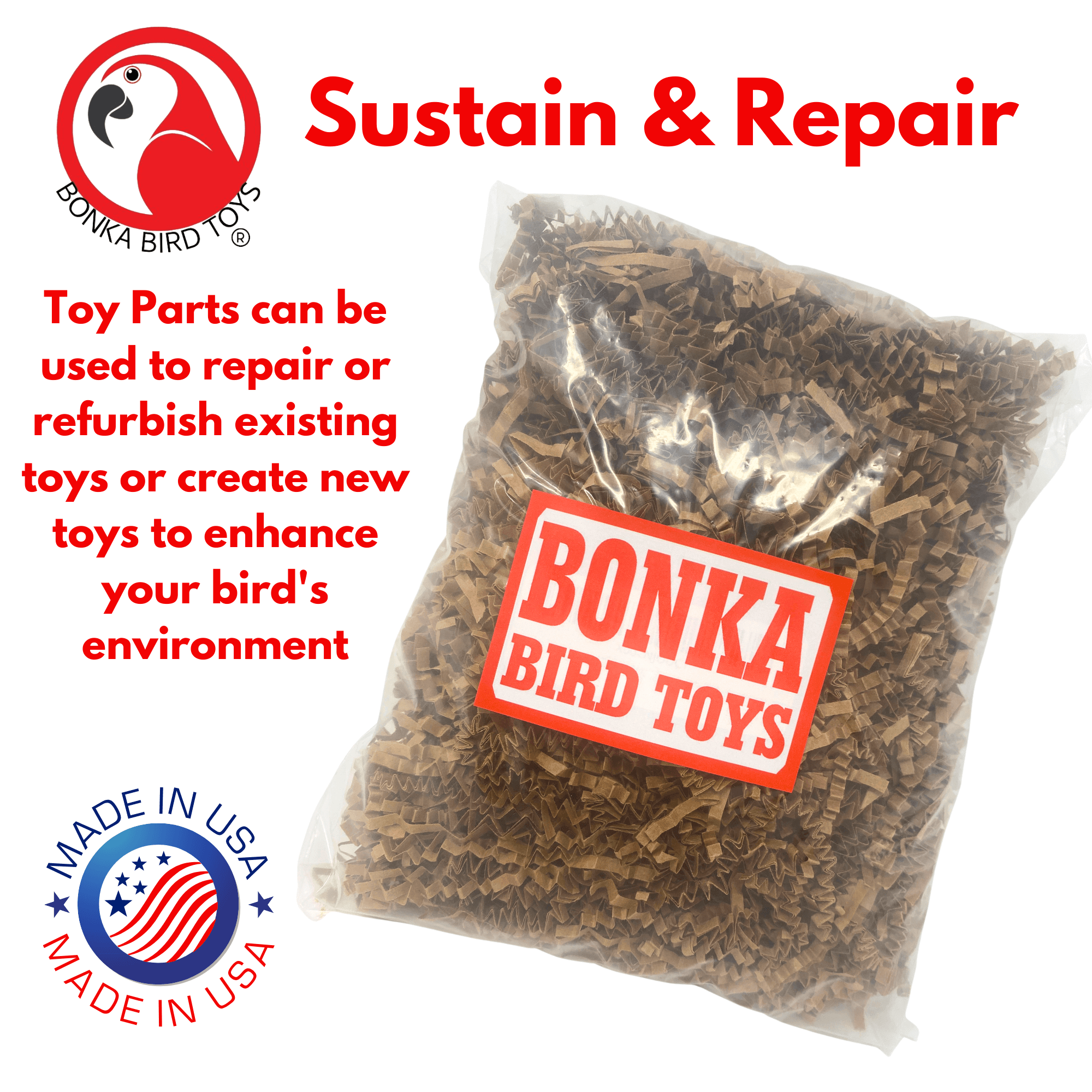 1574 Natural Crinkle Paper - Bonka Bird Toys