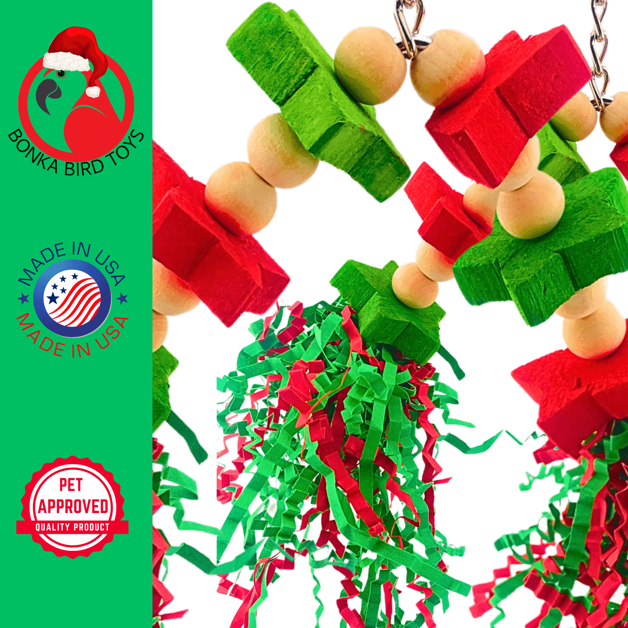 2596 Christmas Mini Sola Crinkle - Bonka Bird Toys