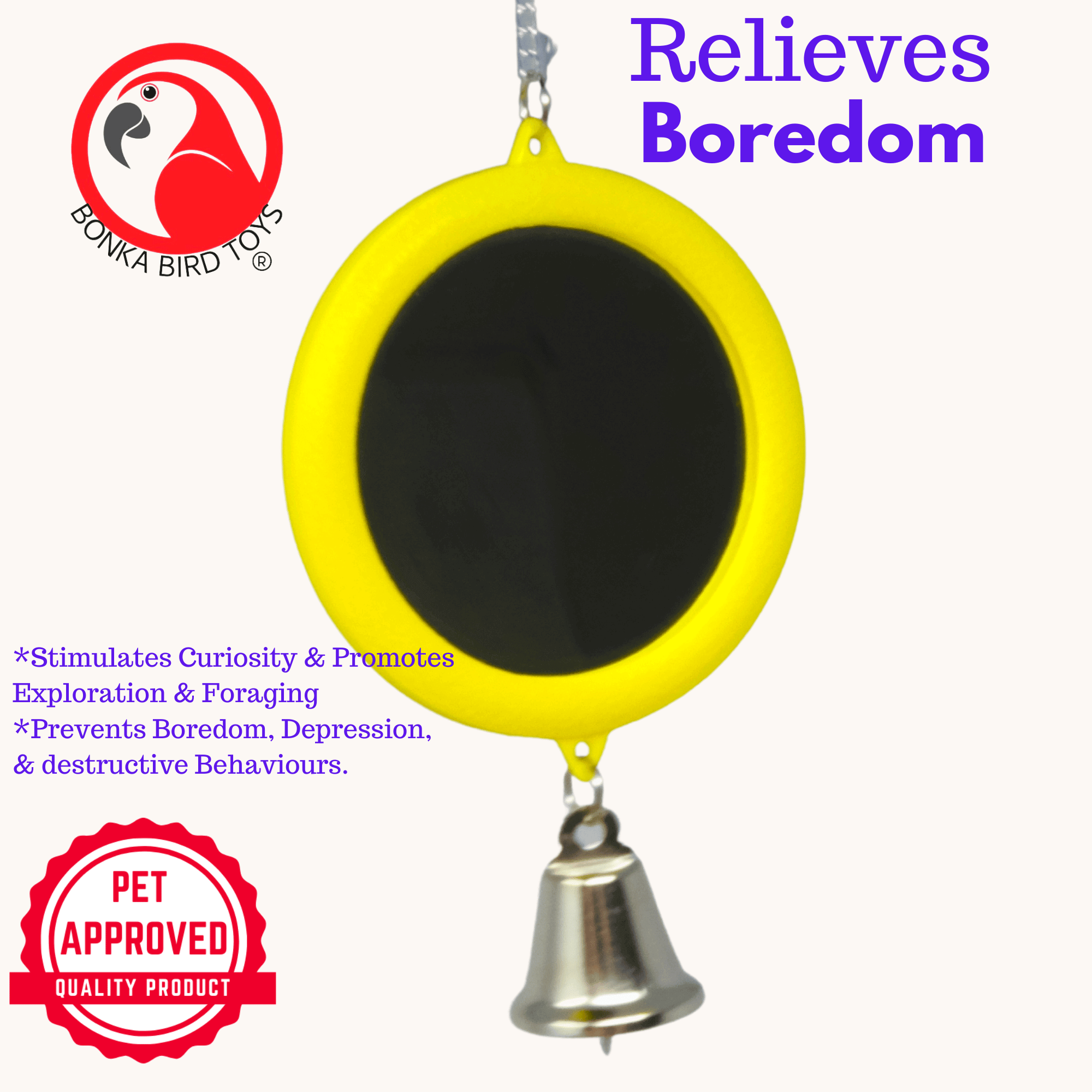 36415 Medium Round Mirror BOGO BUNDLE BUY ONE GET ONE FREE! - Bonka Bird Toys