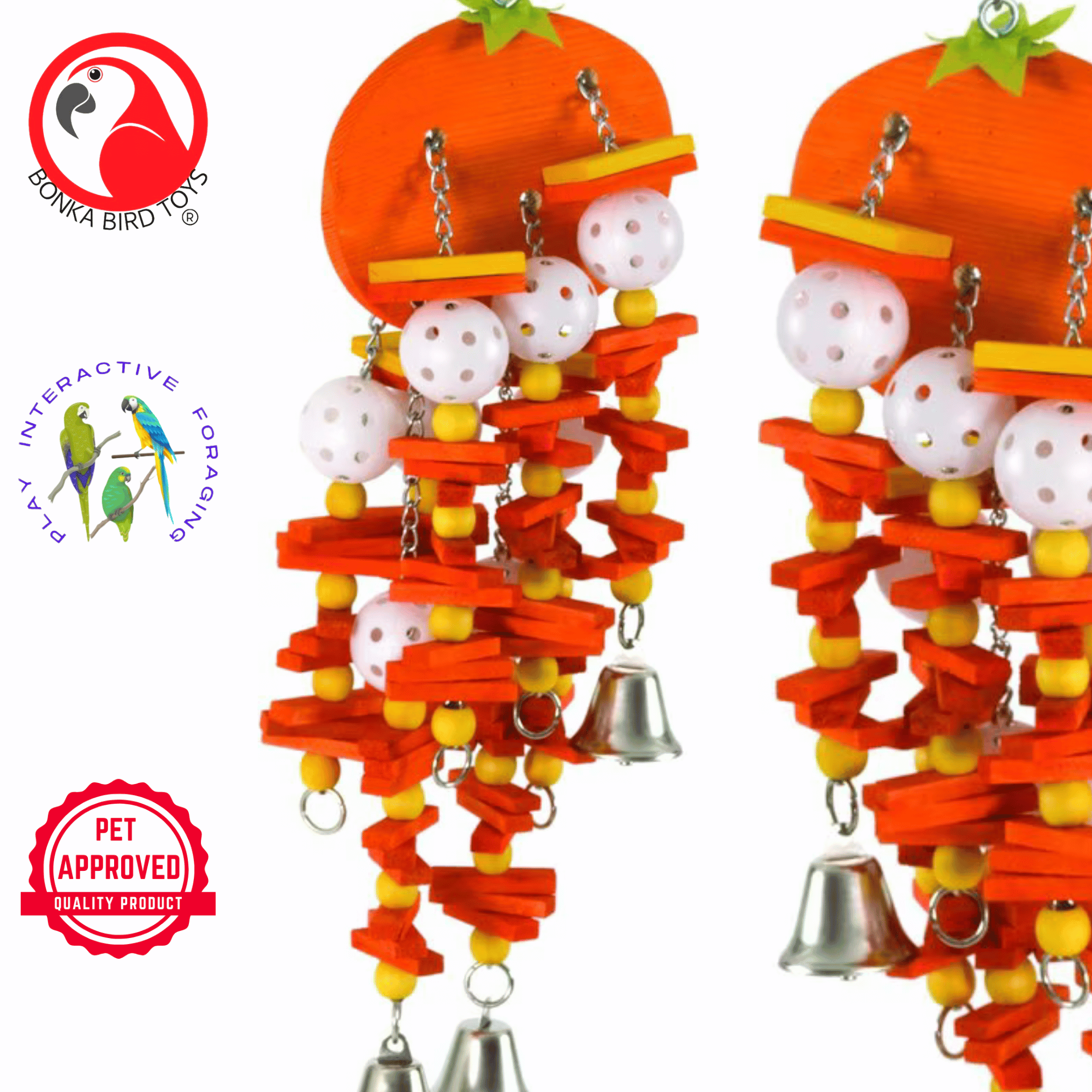 2458 Large Orange - Bonka Bird Toys