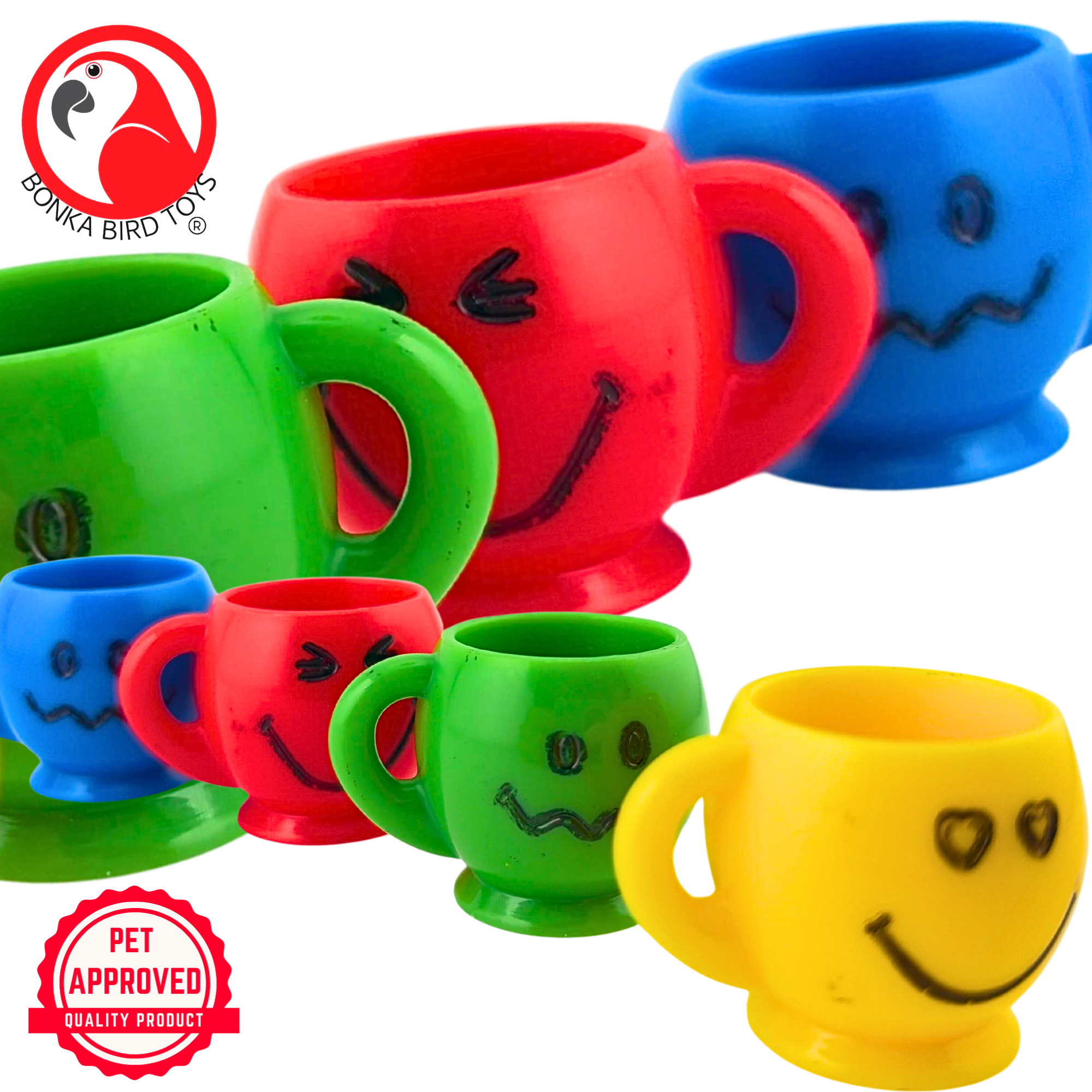 2779 Pk4 Mini Smile Mugs - Bonka Bird Toys