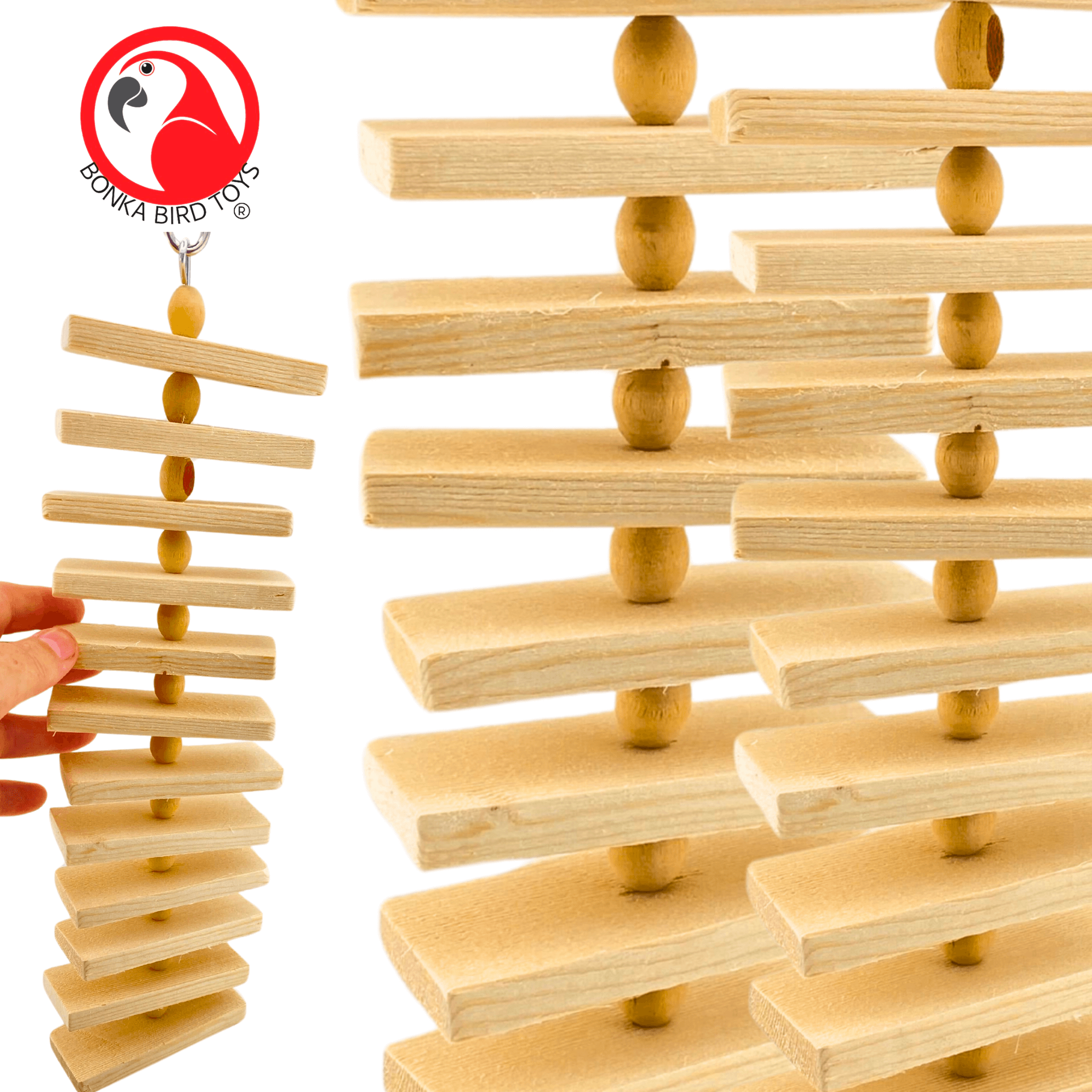1317 Large Natural Slat Chewer - Bonka Bird Toys